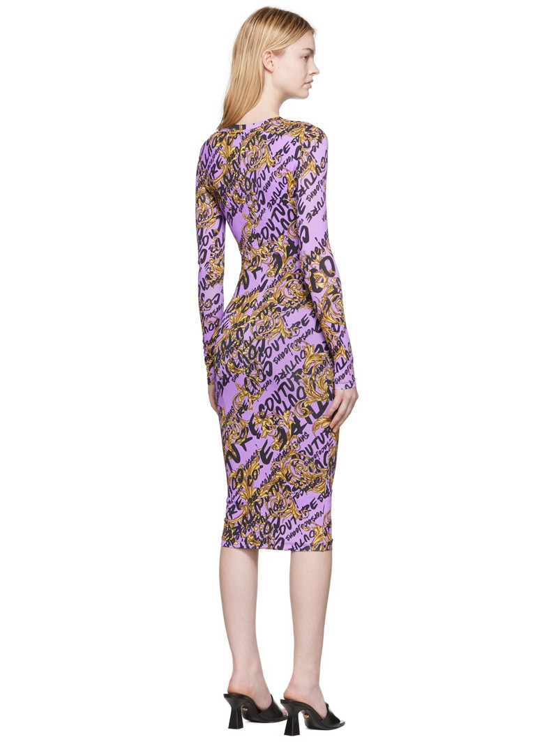 Purple Printed Midi Dress 3