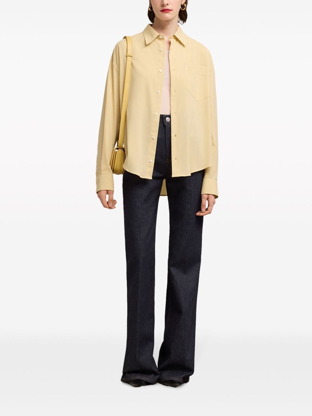 logo-embroidered cotton shirt - 2