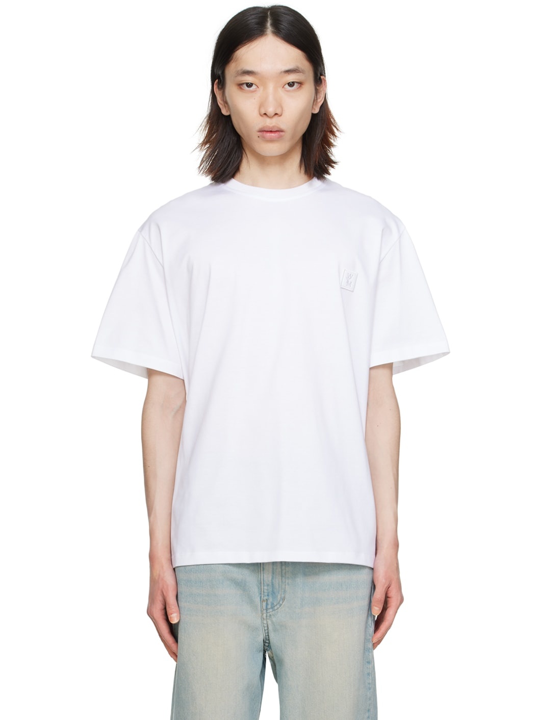 White Embossed T-Shirt - 1