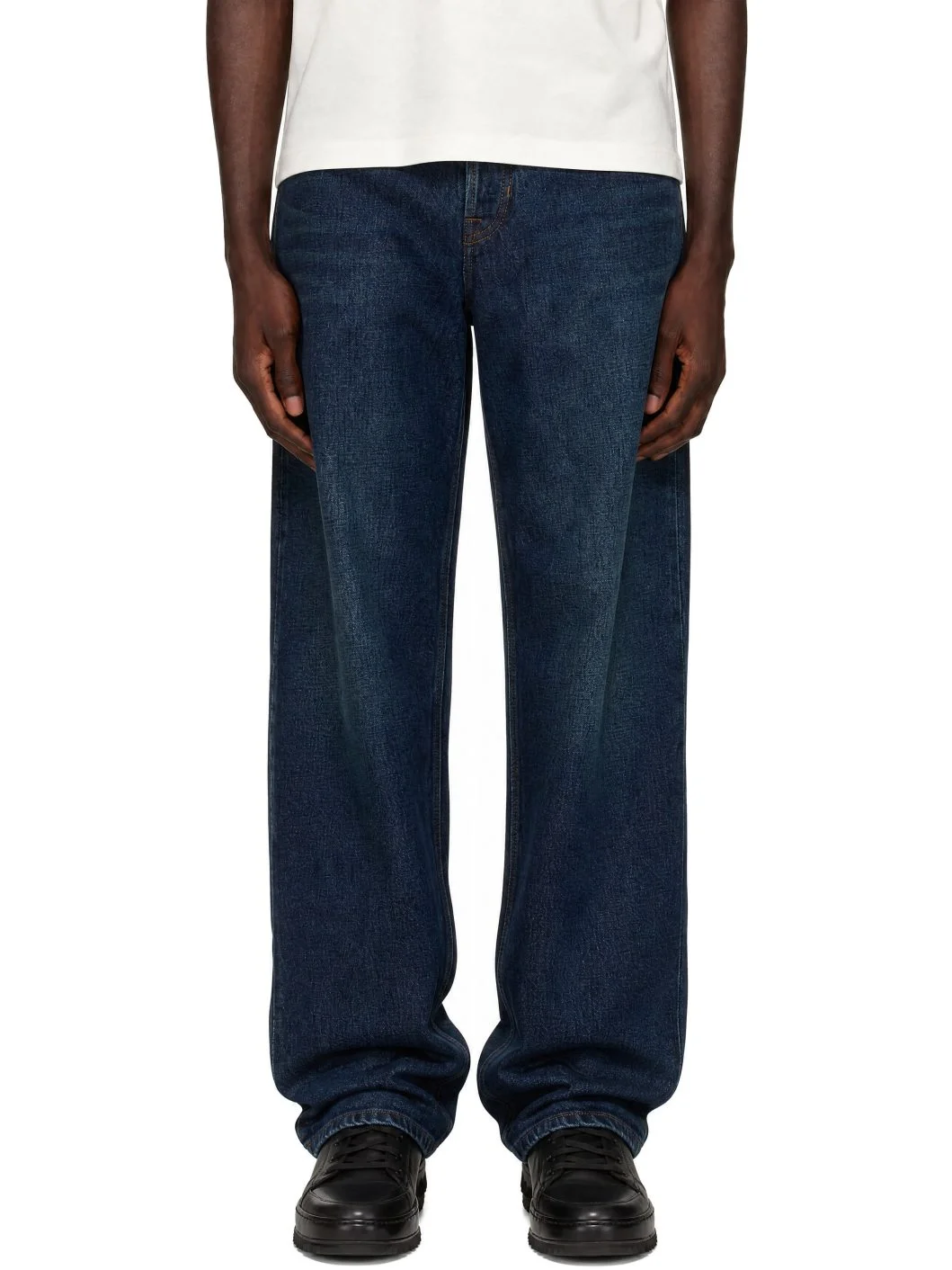 Blue Straight Leg Denim Jeans - 1