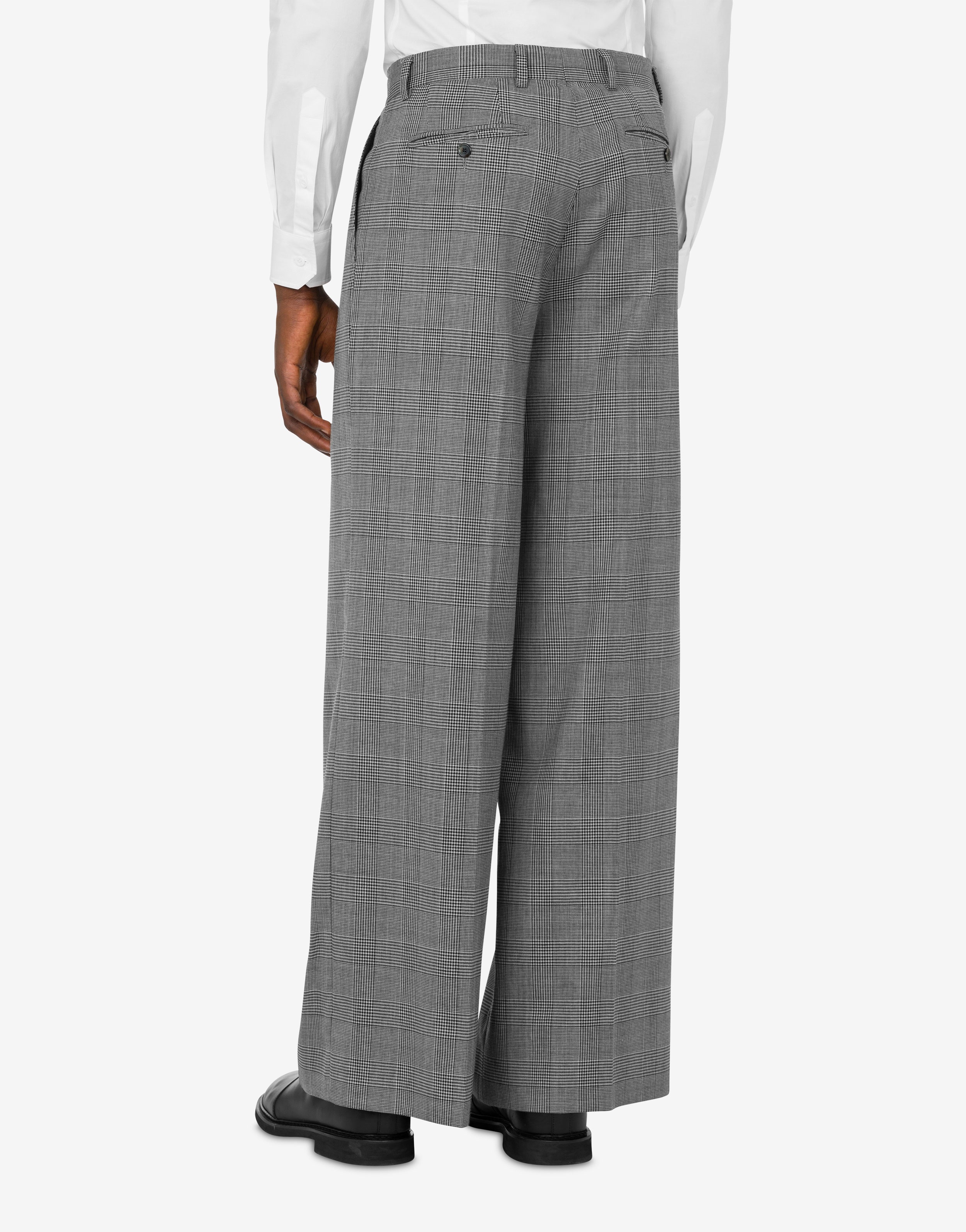 GLEN PLAID WOOL TROUSERS - 3