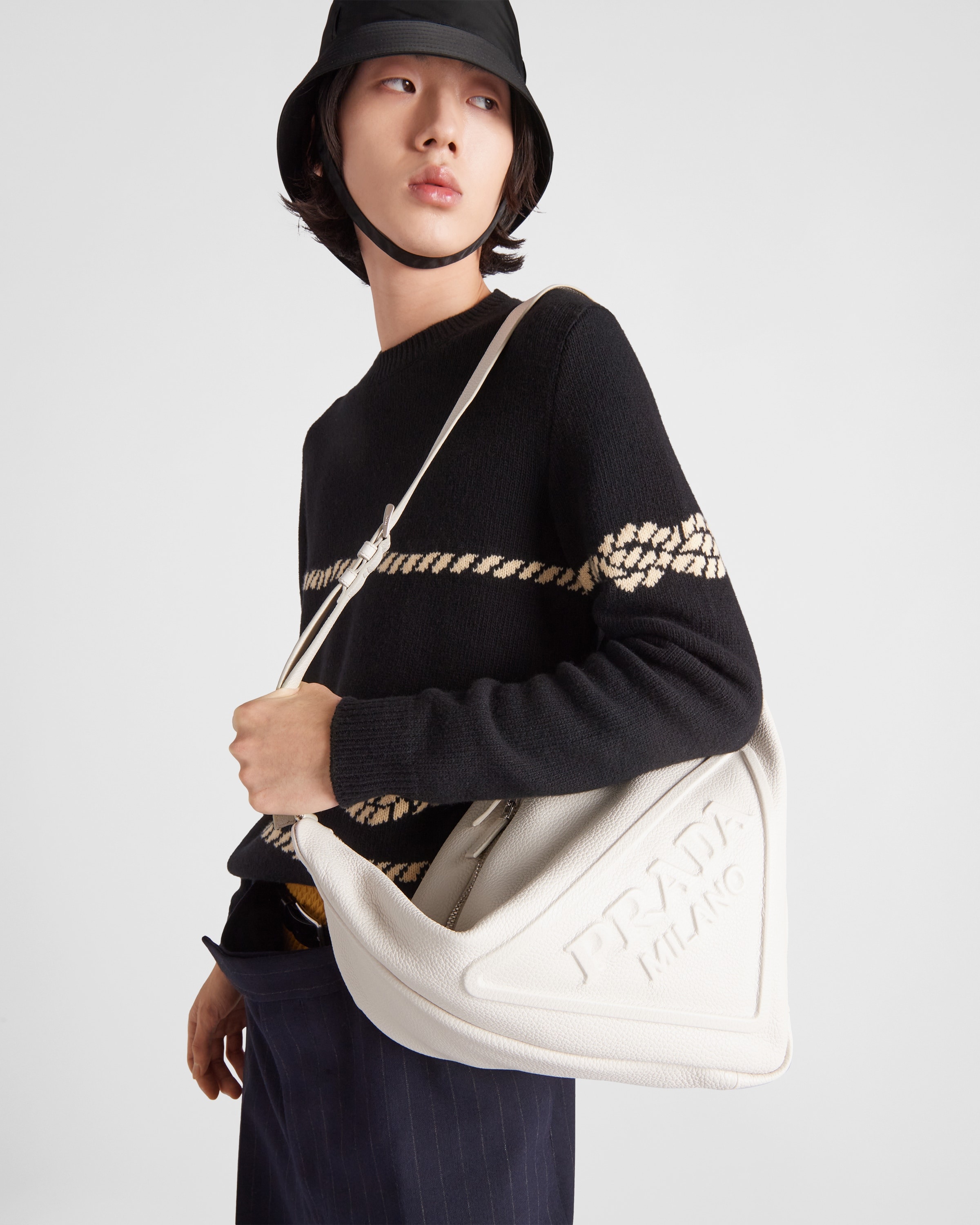 Large leather Prada Triangle bag - 8