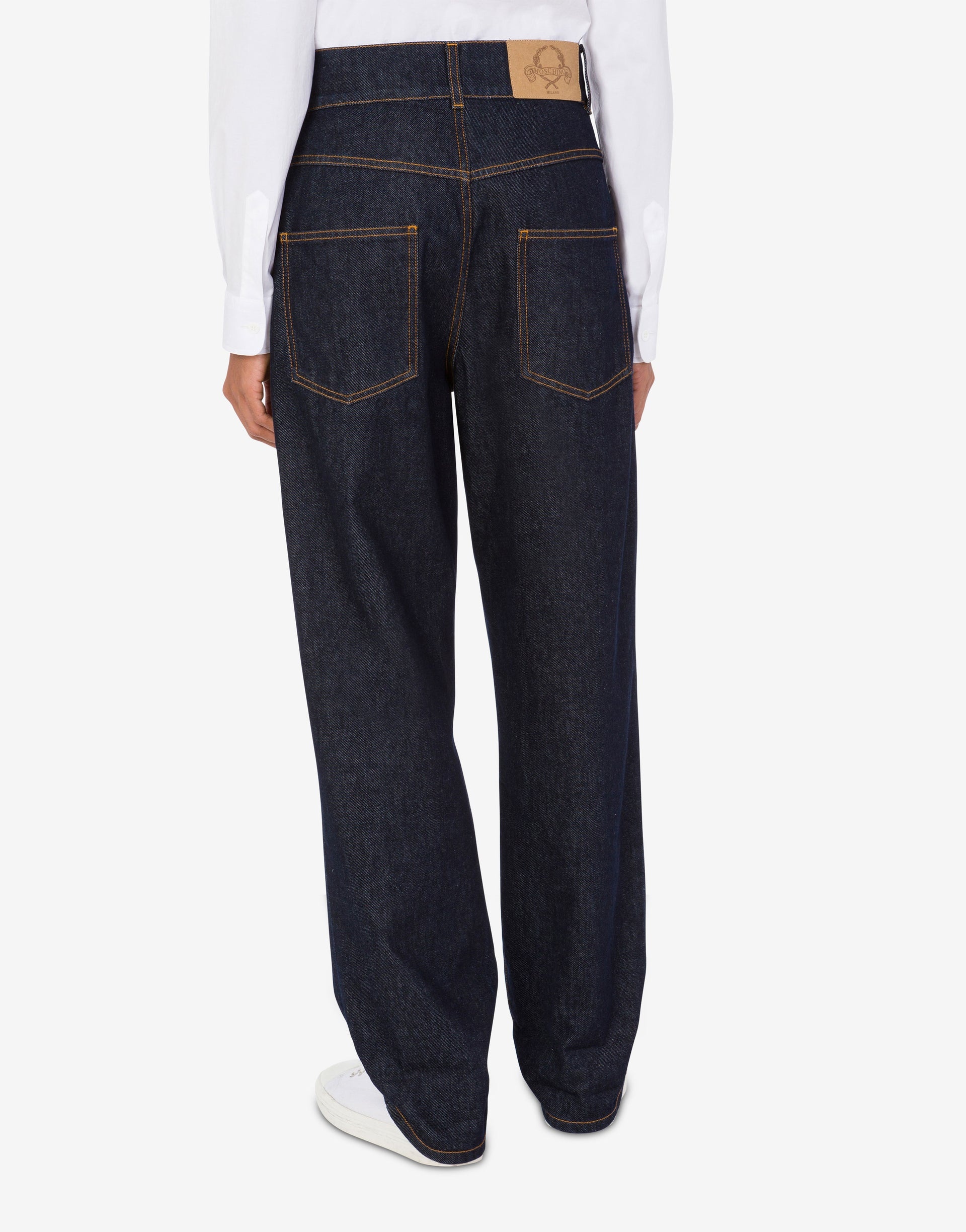 BLUE DENIM PANTS LAUREL CROWN PATCH - 2