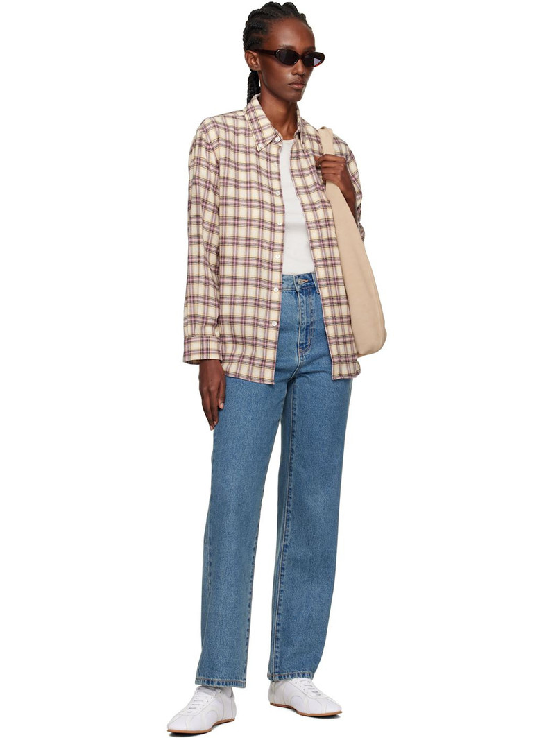 Dunst Beige & Pink Check Flannel Shirt outlook