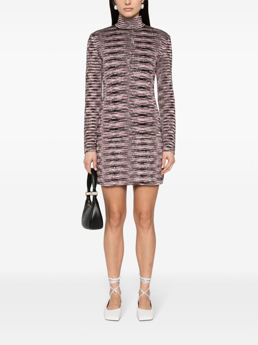 sequin-embellished zigzag mini dress - 2