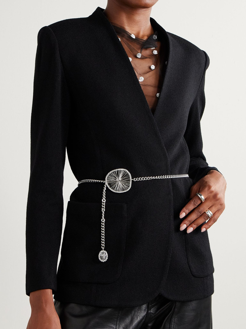 Isabel Marant Vildya crystal-embellished silver-tone belt Silver outlook