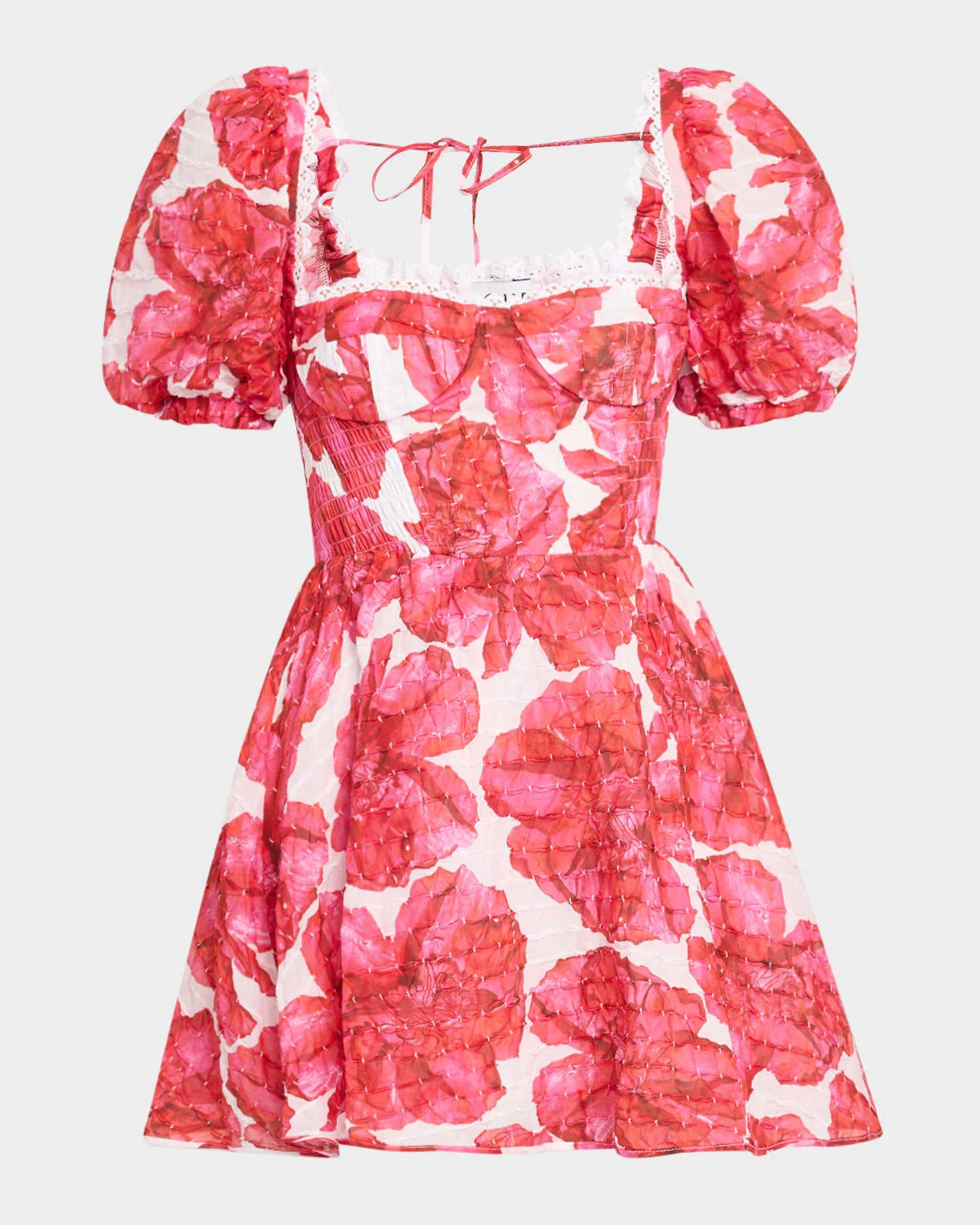 Ceile Puff-Sleeve Mini Dress - 1