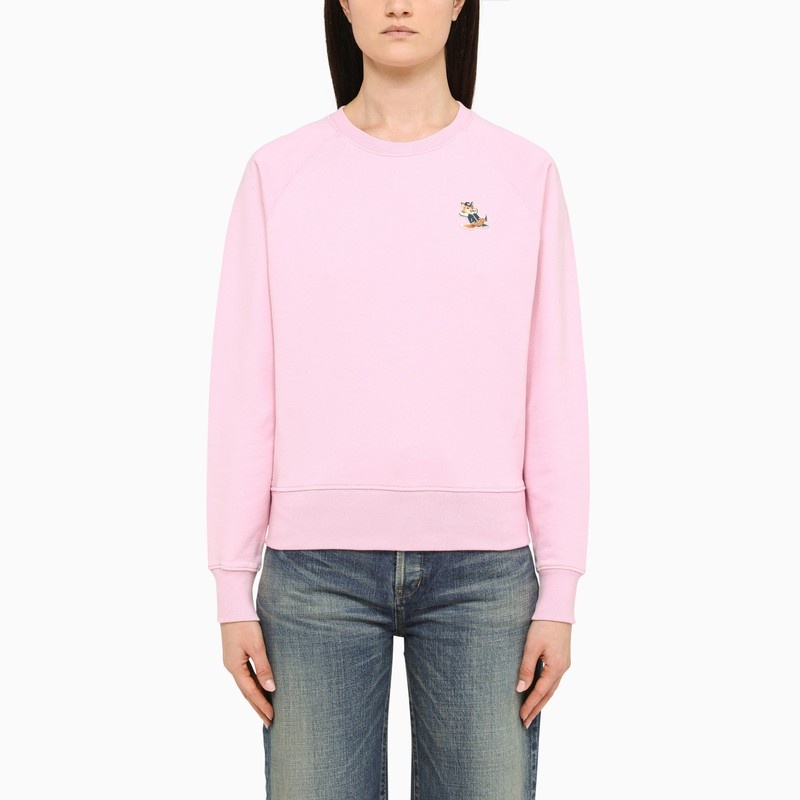 Pink jersey crew-neck sweatshirt - 1