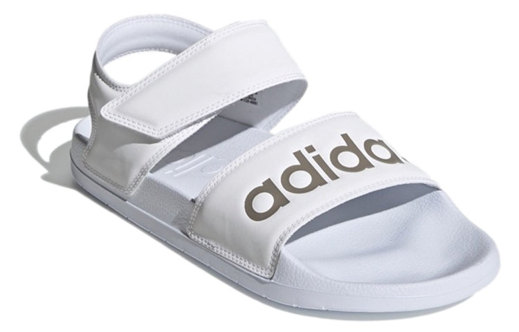 (WMNS) adidas Adilette Sandal 'White Champagne Metallic' H03266 - 3