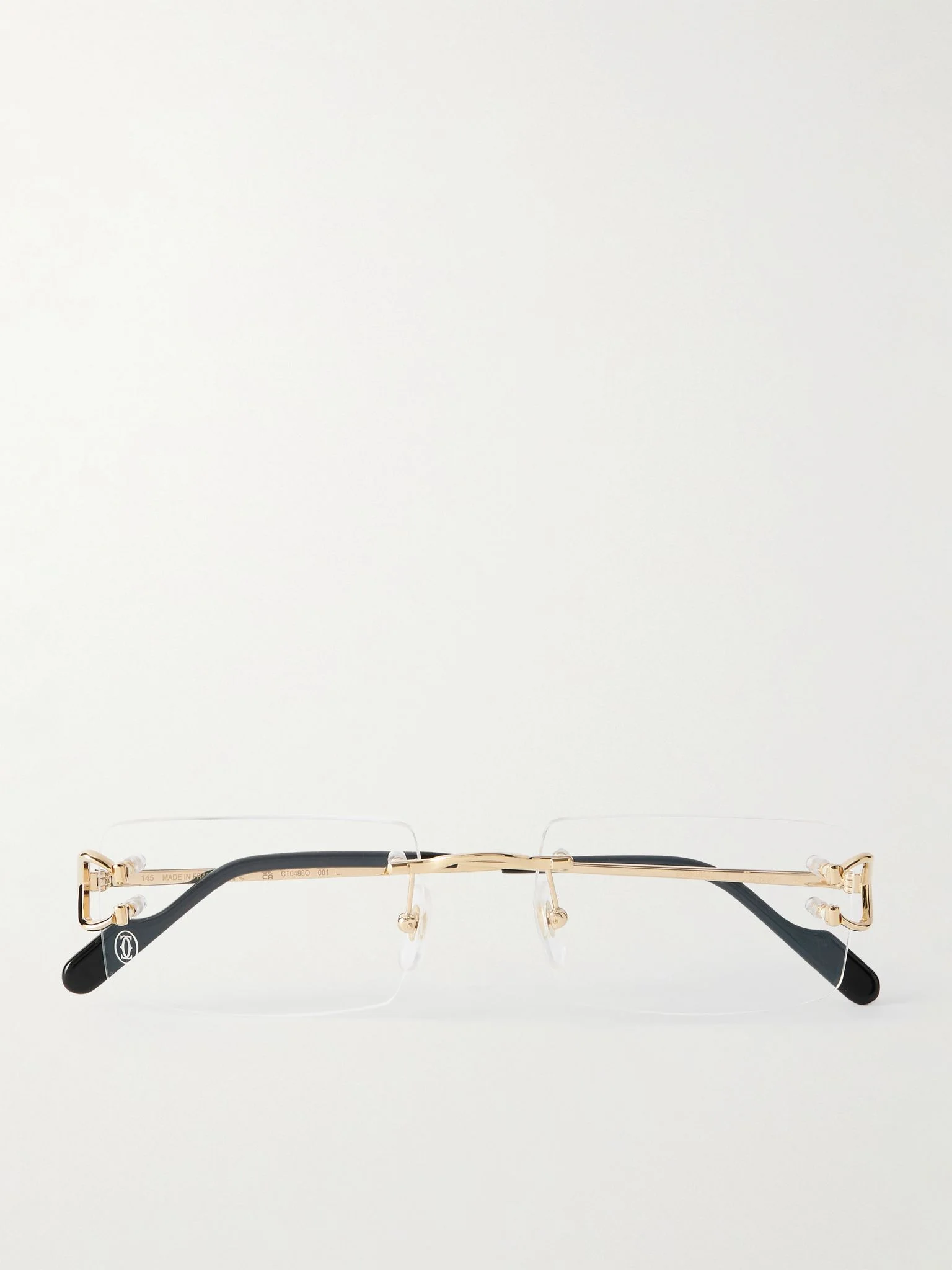 Rectangle-Frame Gold-Tone Optical Glasses Gold - 1