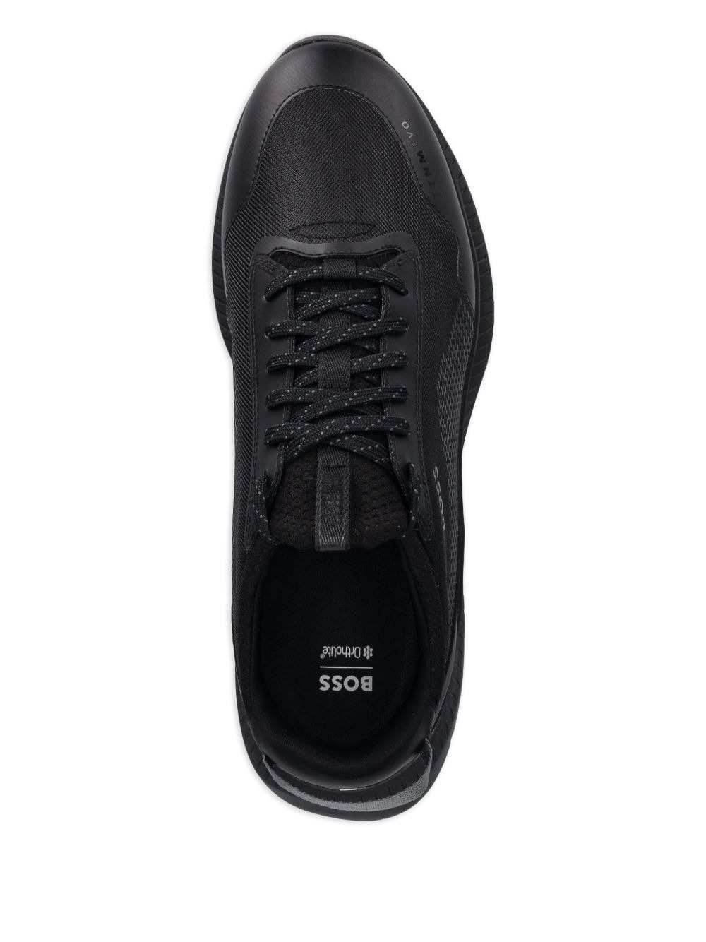 textured lace-up low-top sneakers - 3