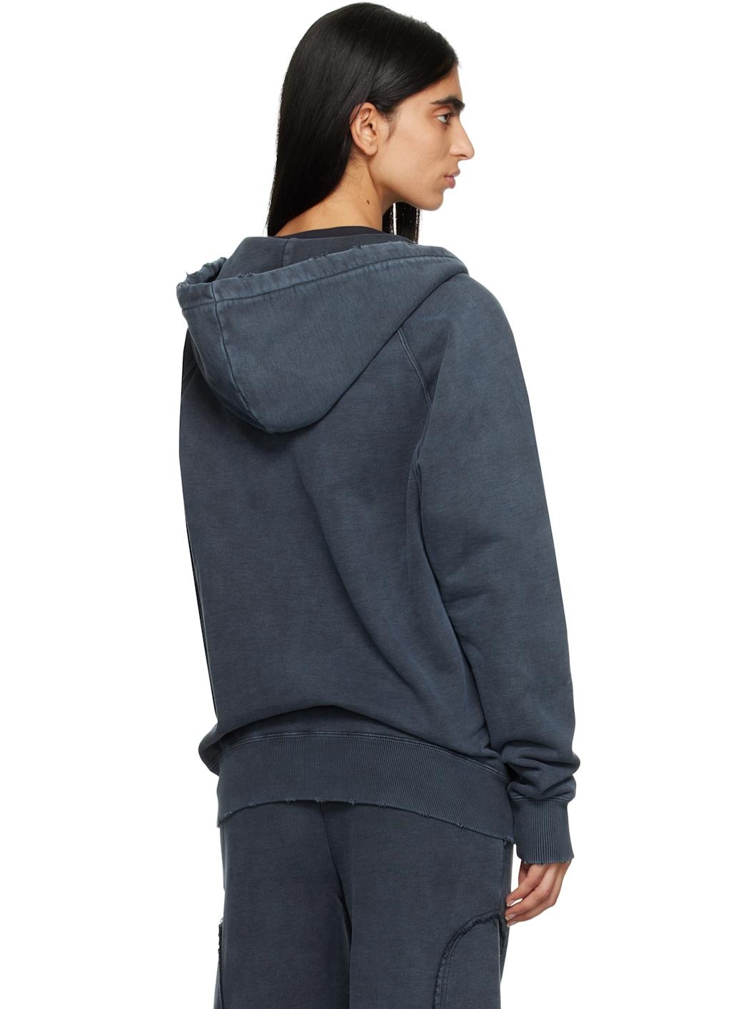 Navy 'The City' Loose Zipped Hoodie - 3
