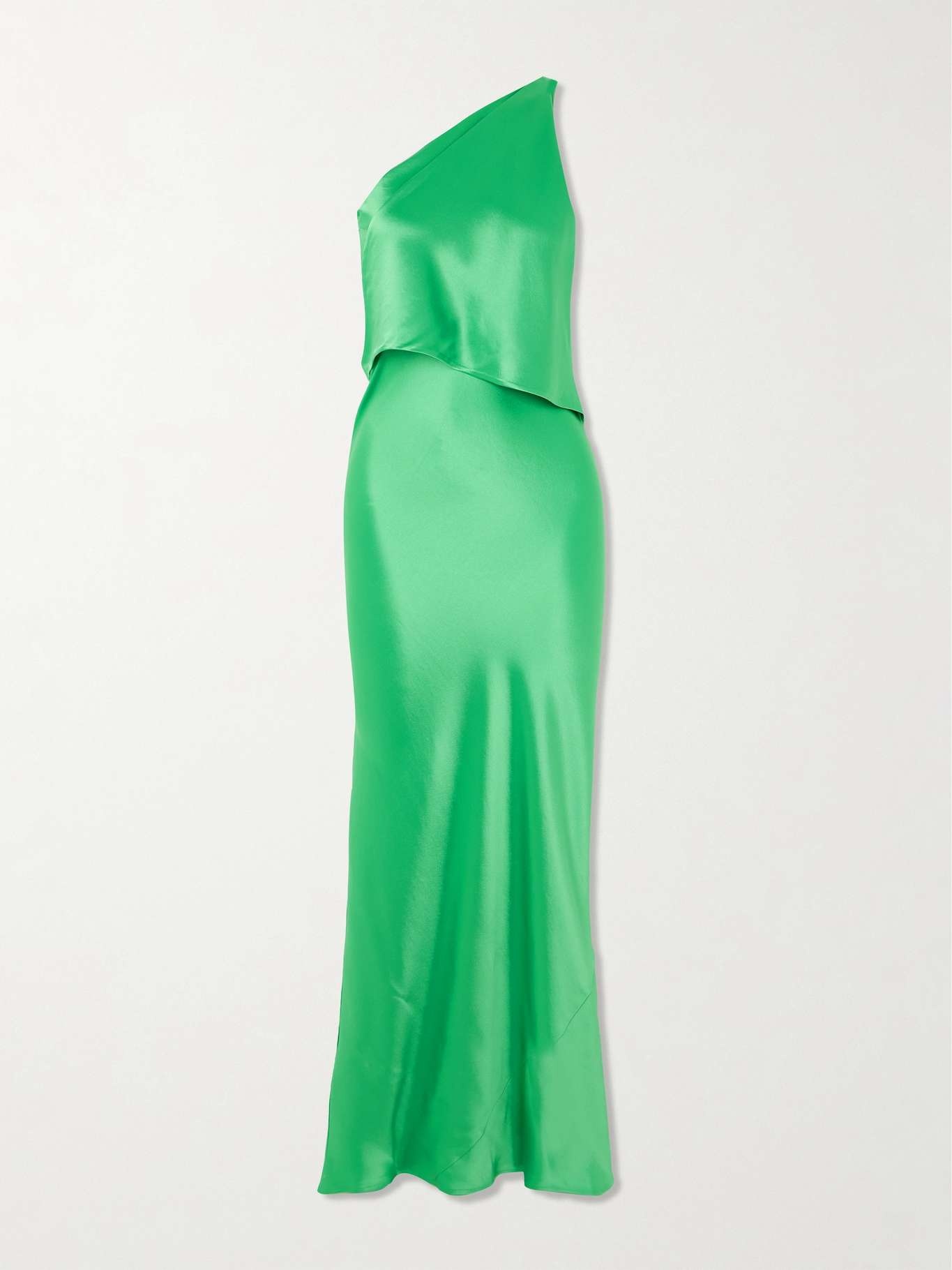 Naomi one-shoulder layered satin maxi dress - 1