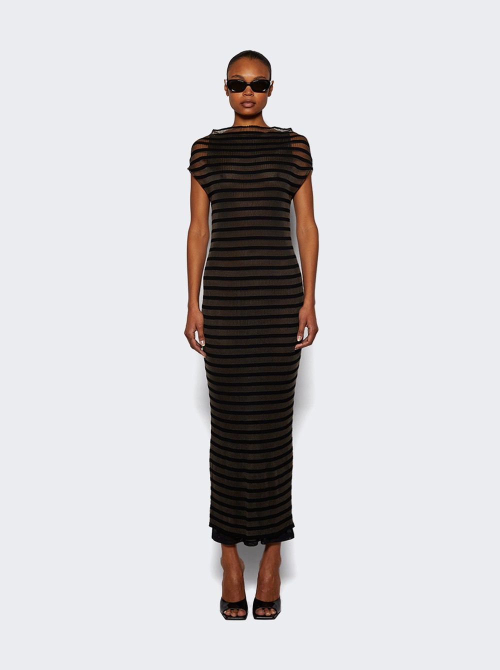 Marinière Striped Long Dress Black - 2