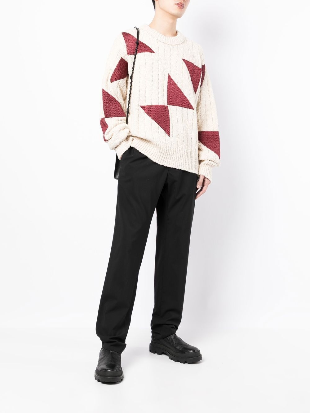 geometric crew-neck jumper - 2