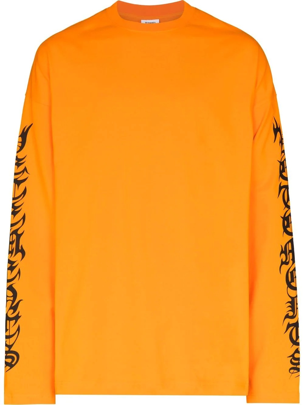 printed sleeve long-sleeve T-shirt - 1