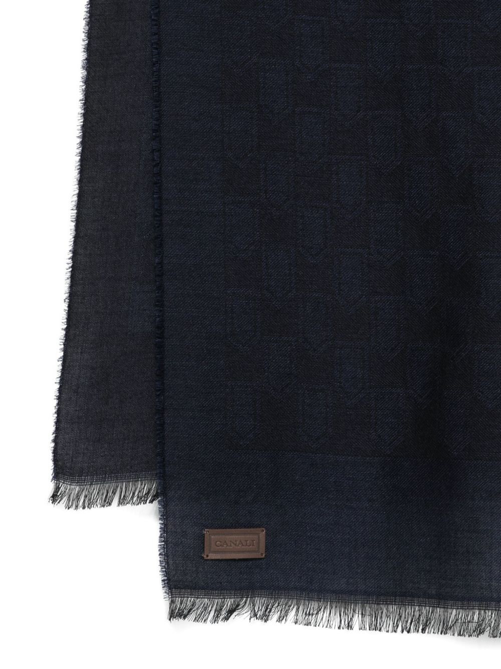 shield-pattern logo-patch scarf - 2