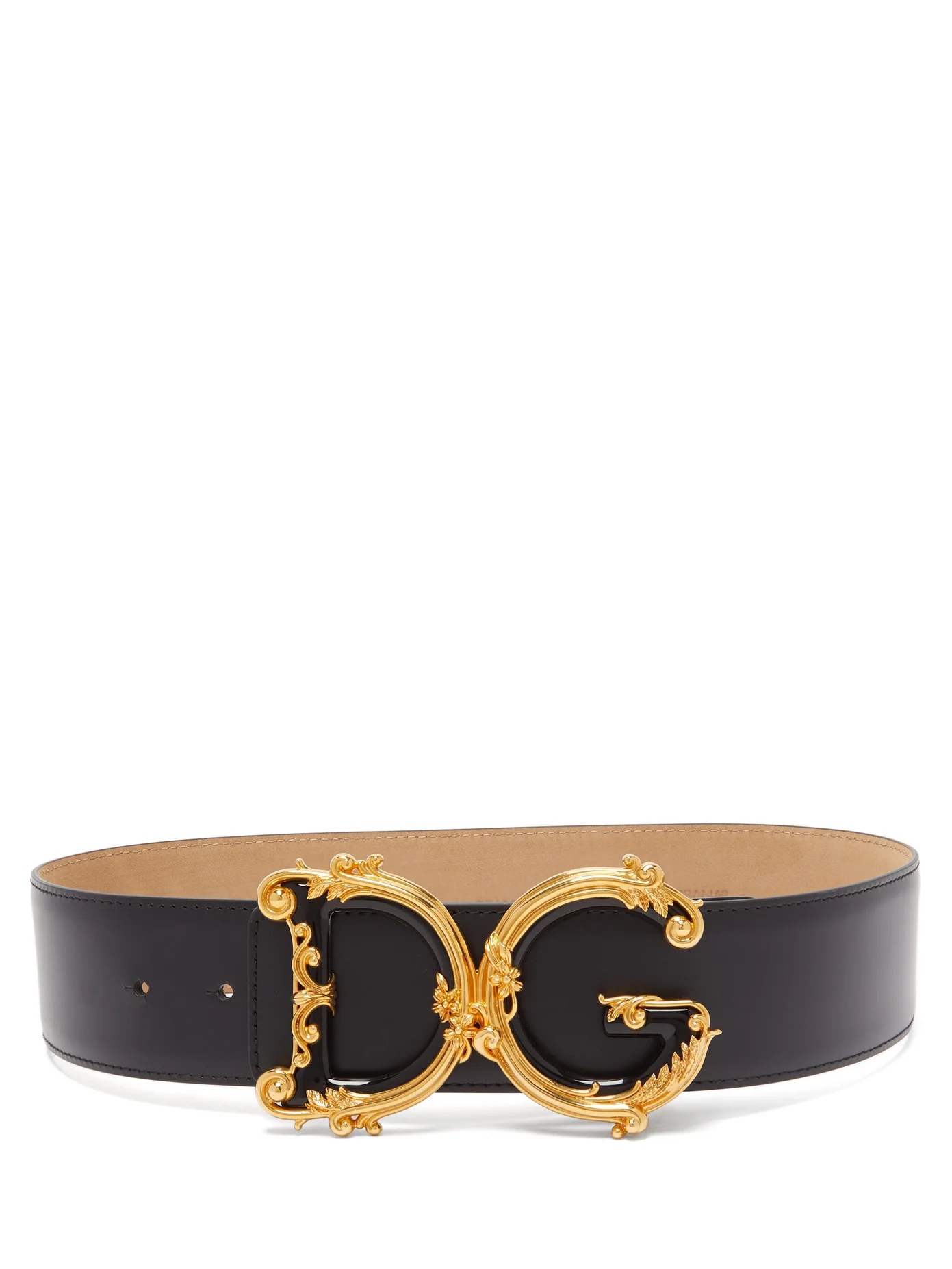 Baroque monogram buckle wide leather belt - 4