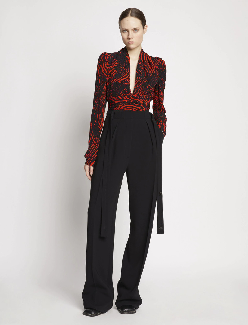 Proenza Schouler Painted Spiral Crepe de Chine V-Neck Top outlook