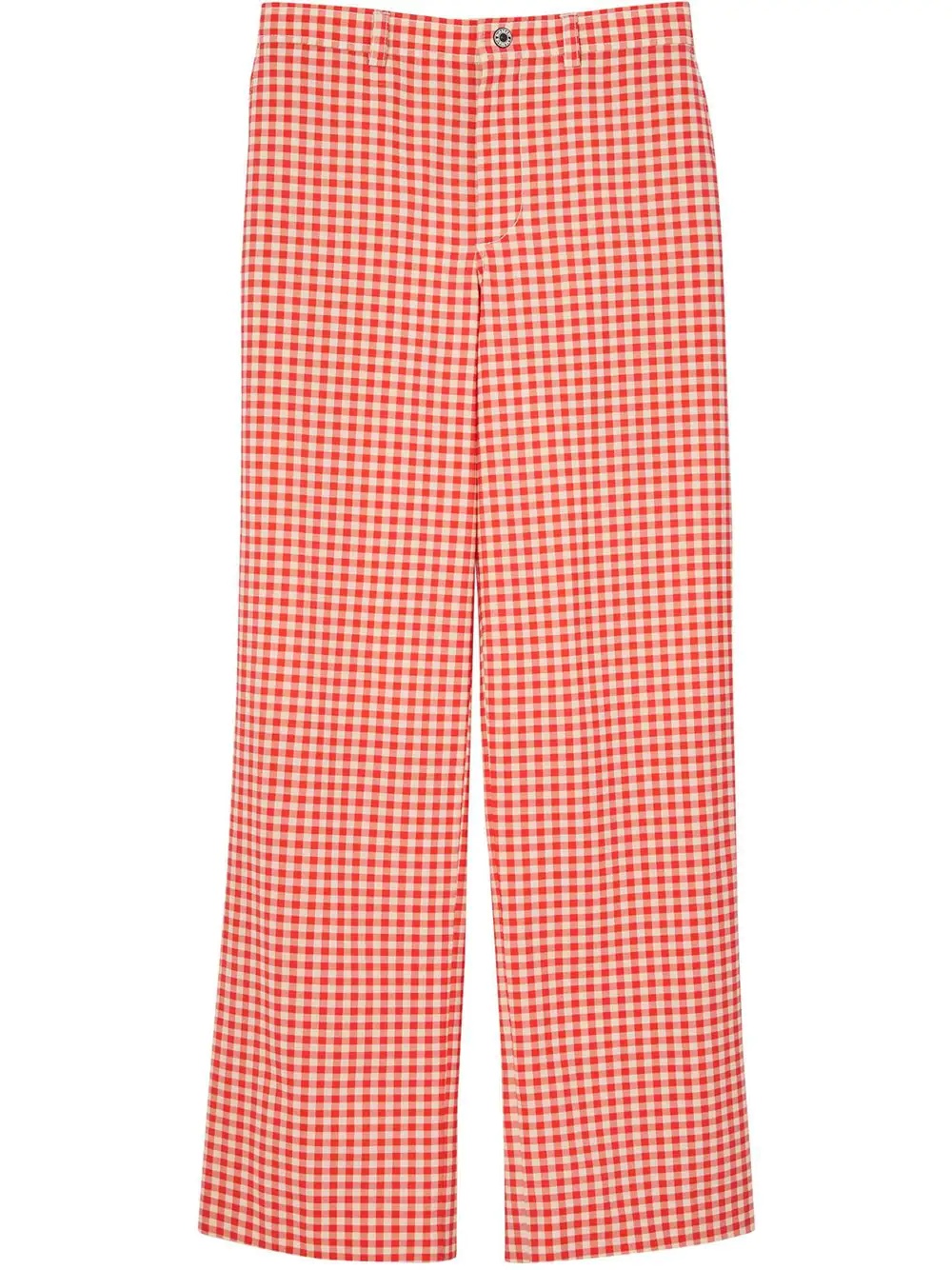 cut-out back gingham trousers - 1