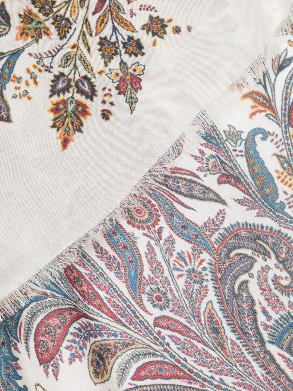 paisley-jacquard frayed scarf - 3