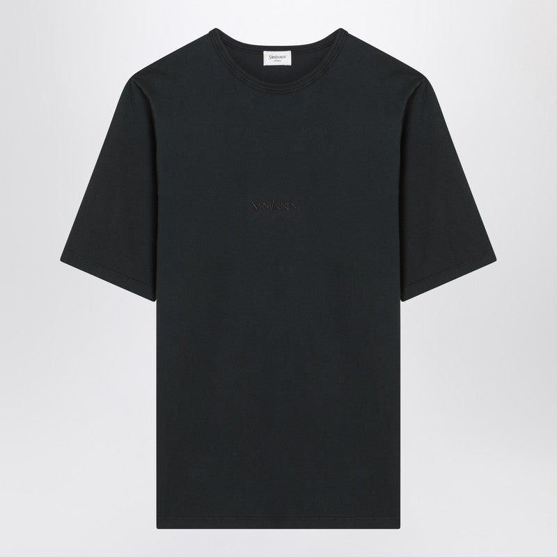 Saint Laurent Black Washed Cotton T-Shirt Men - 1