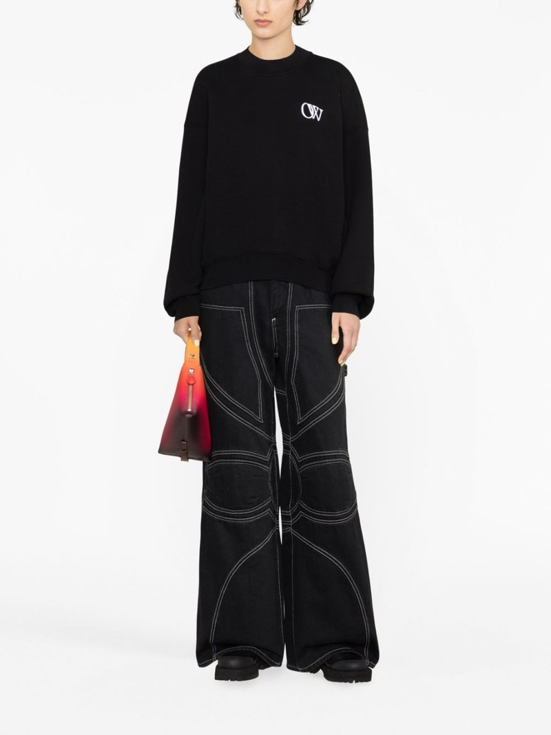 Off-White OW logo-print cotton sweatshirt outlook
