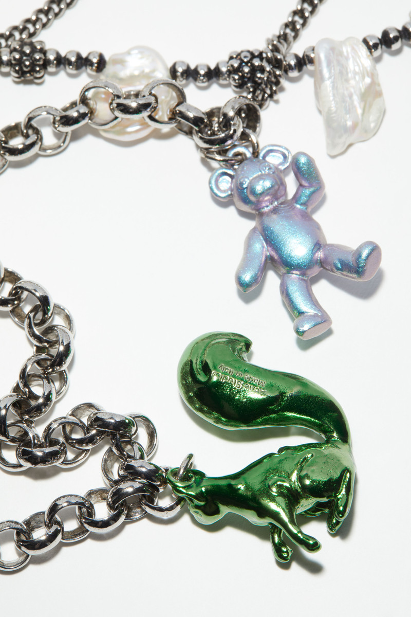 Multi charm necklace - Antique Silver 4