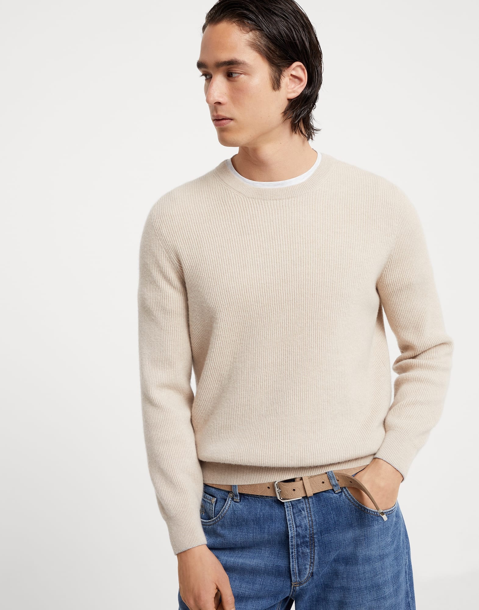 Cashmere English Rib sweater - 1