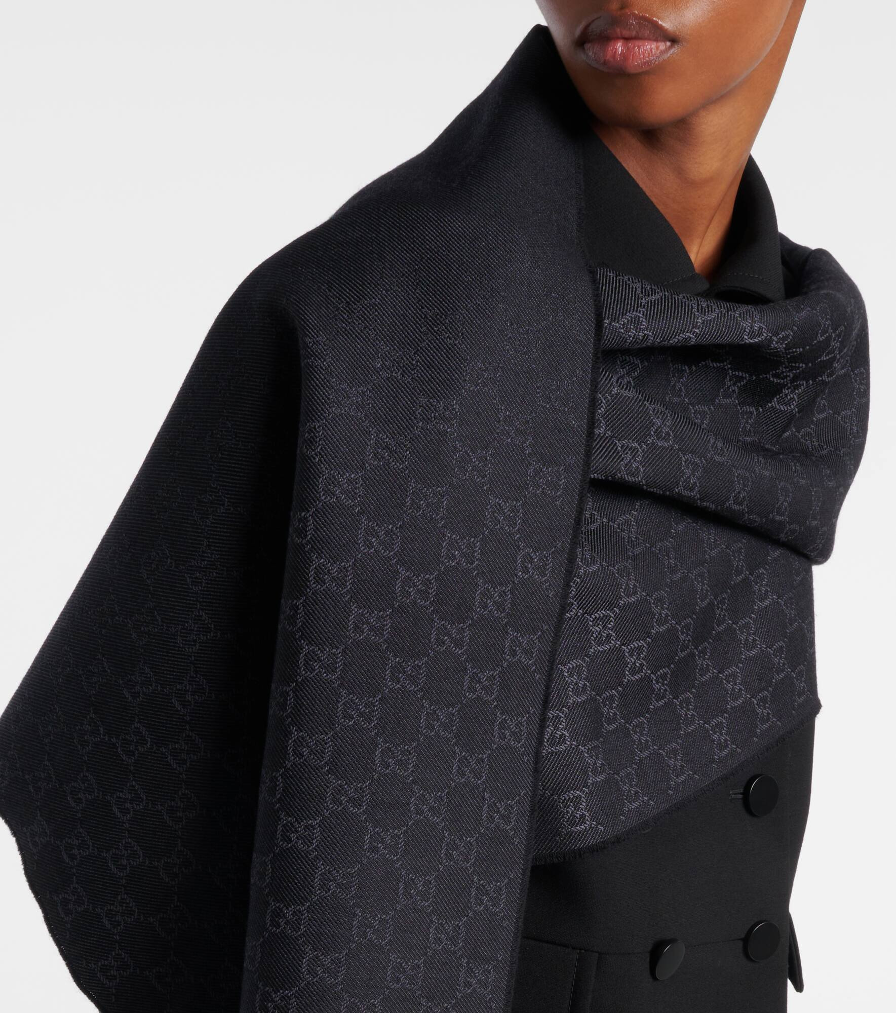 GG wool jacquard scarf - 3