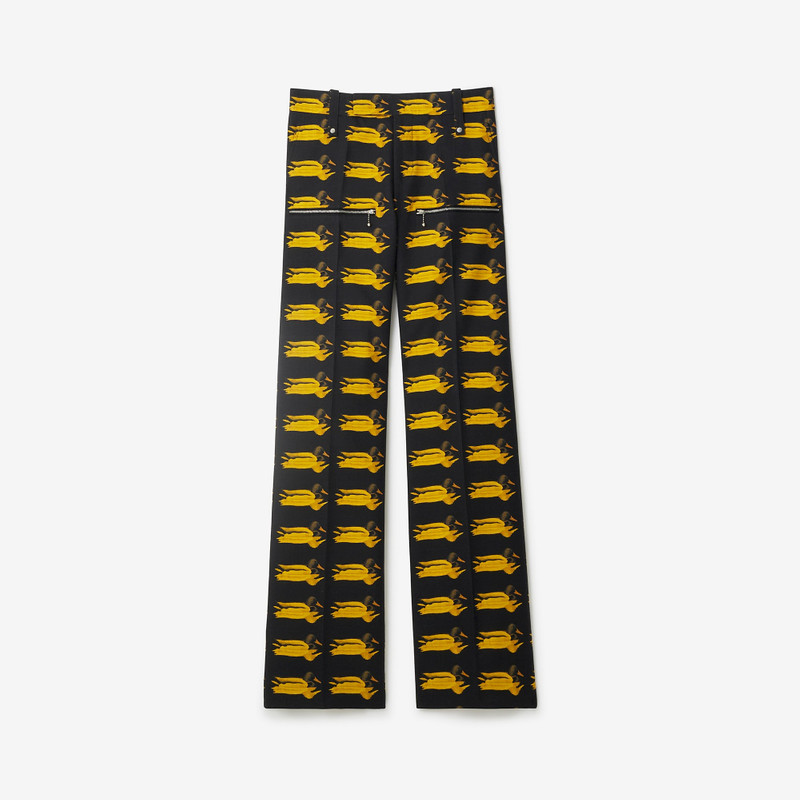 Duck Print Wool Trousers 1