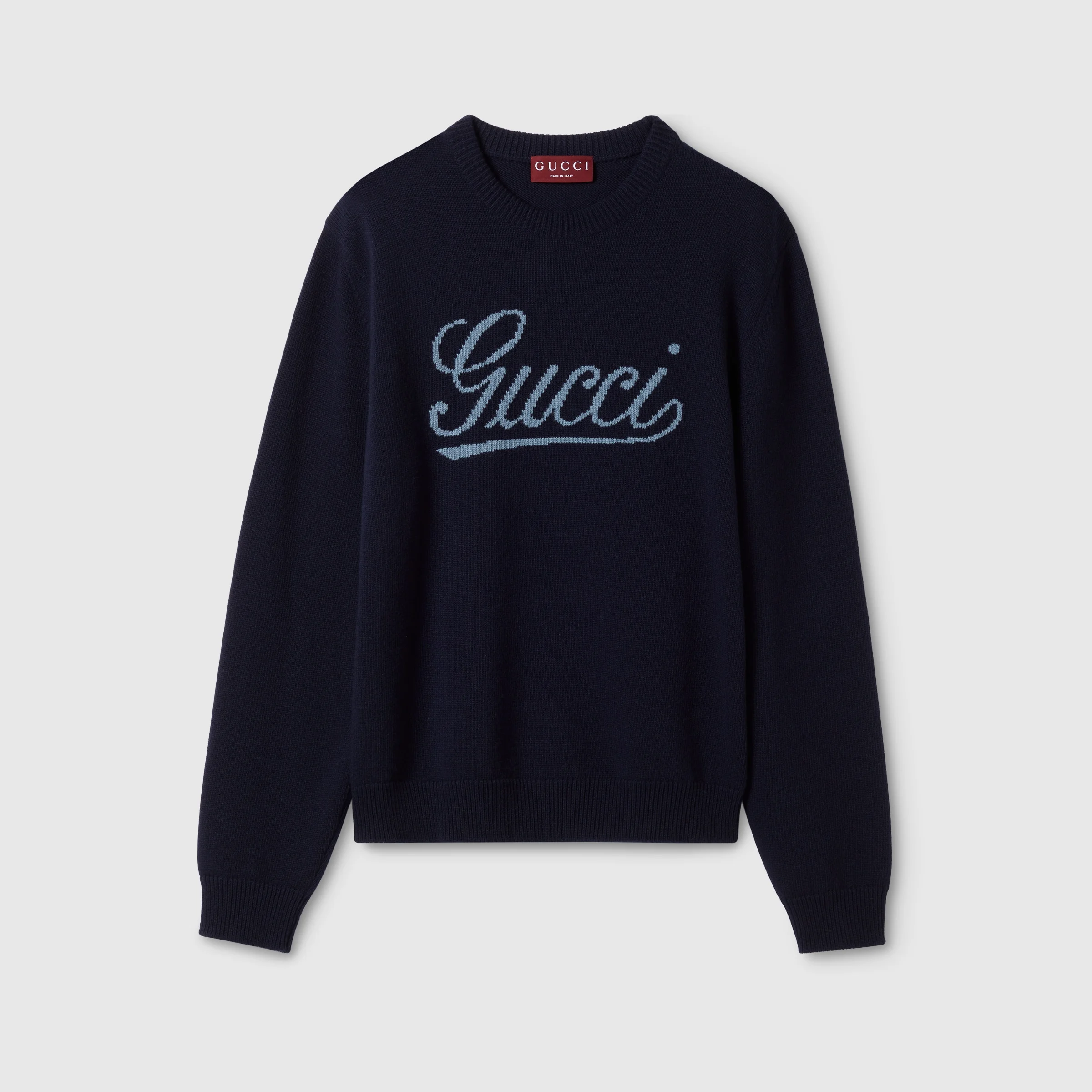 Knit wool sweater with intarsia - 1