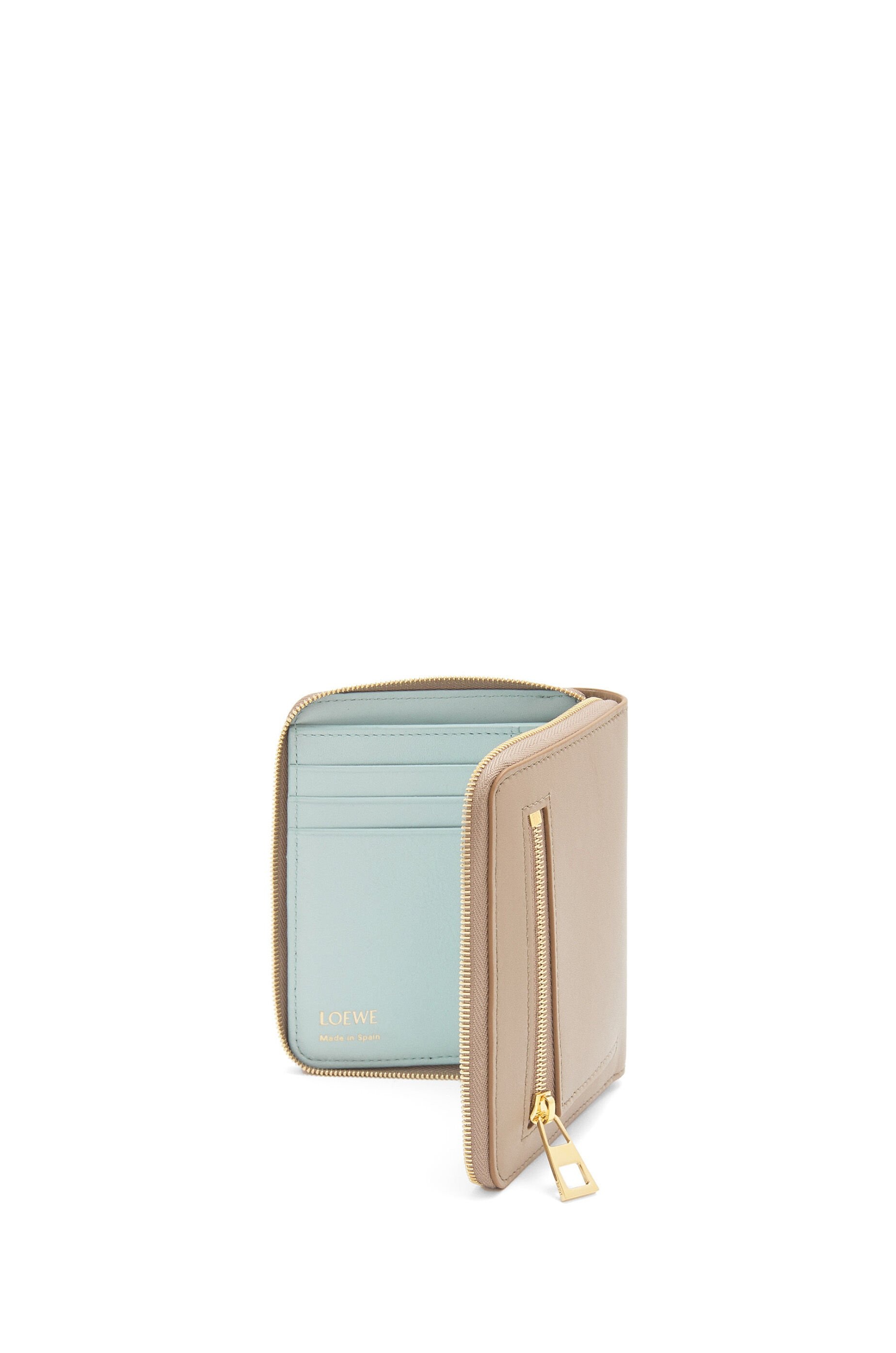 Knot compact zip wallet in shiny nappa calfskin - 3