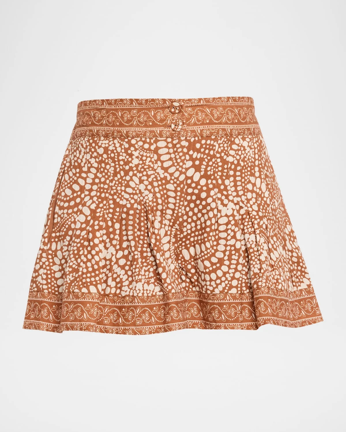 Quinn Printed Pleat Mini Shorts - 1