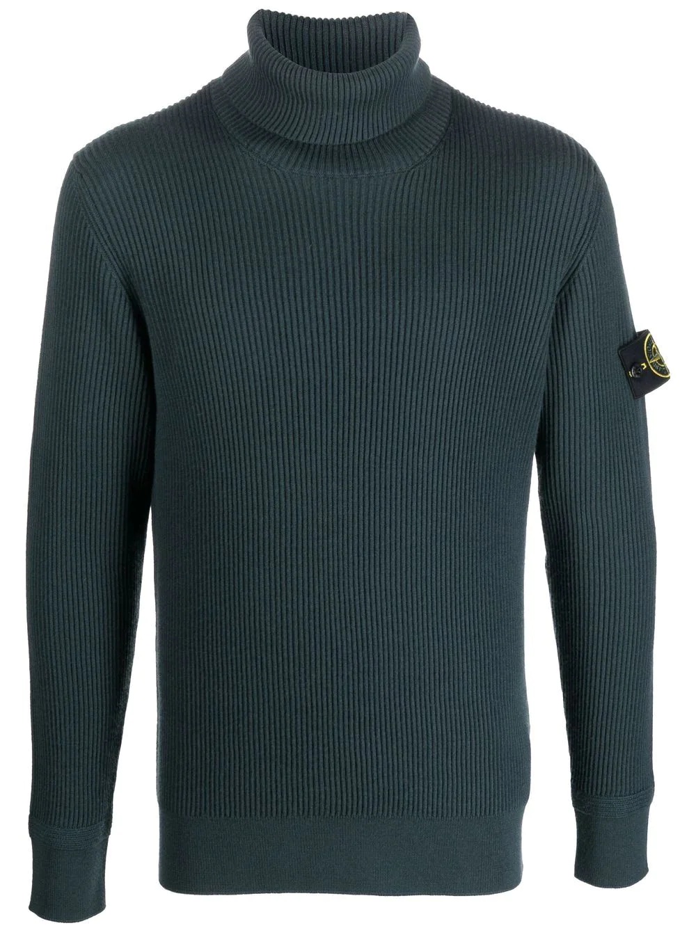 Compass-patch roll-neck jumper - 1