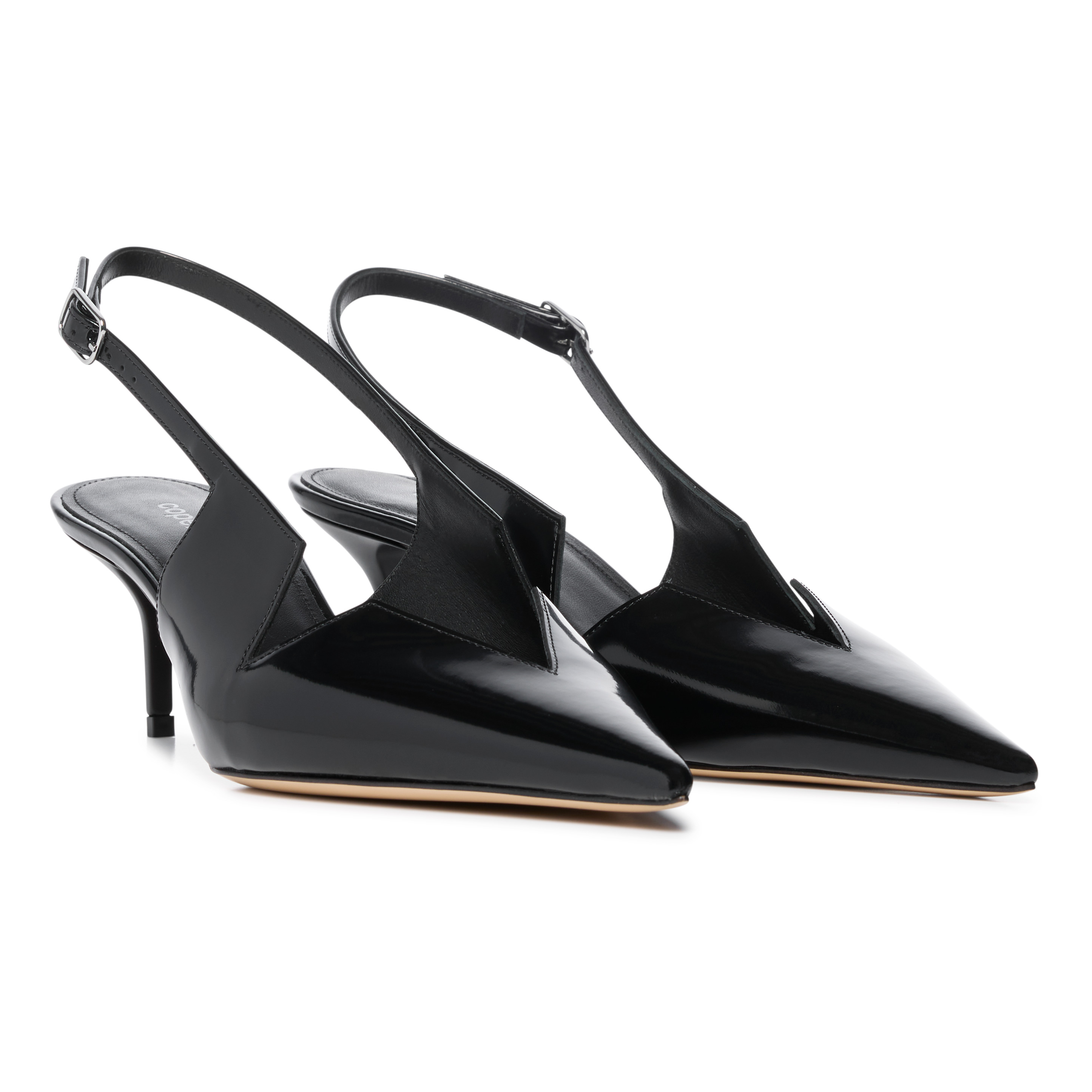 Gloss Star Cut-Out Low Stiletto Heels - 2