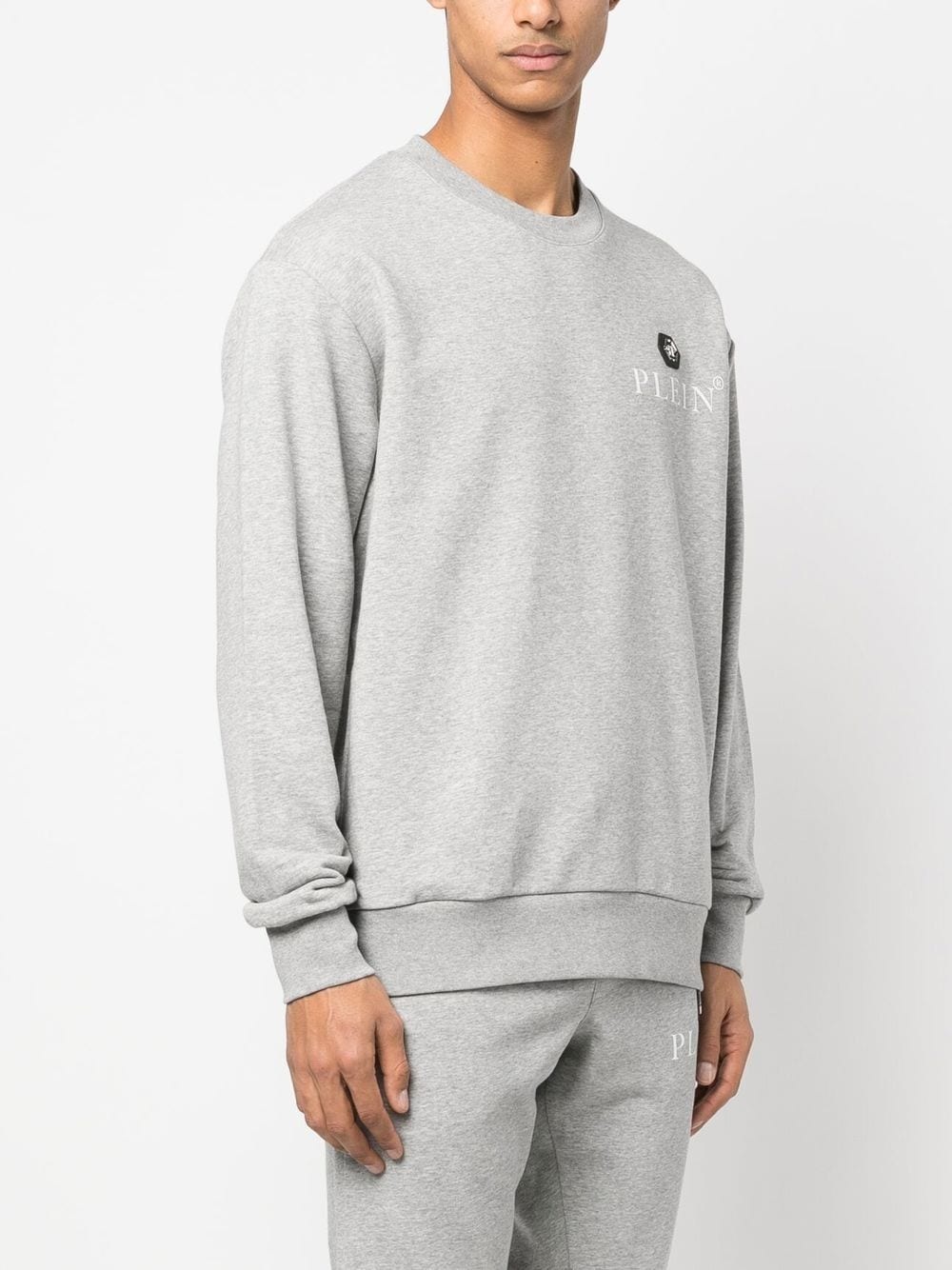 logo-plaque crew neck jumper - 3