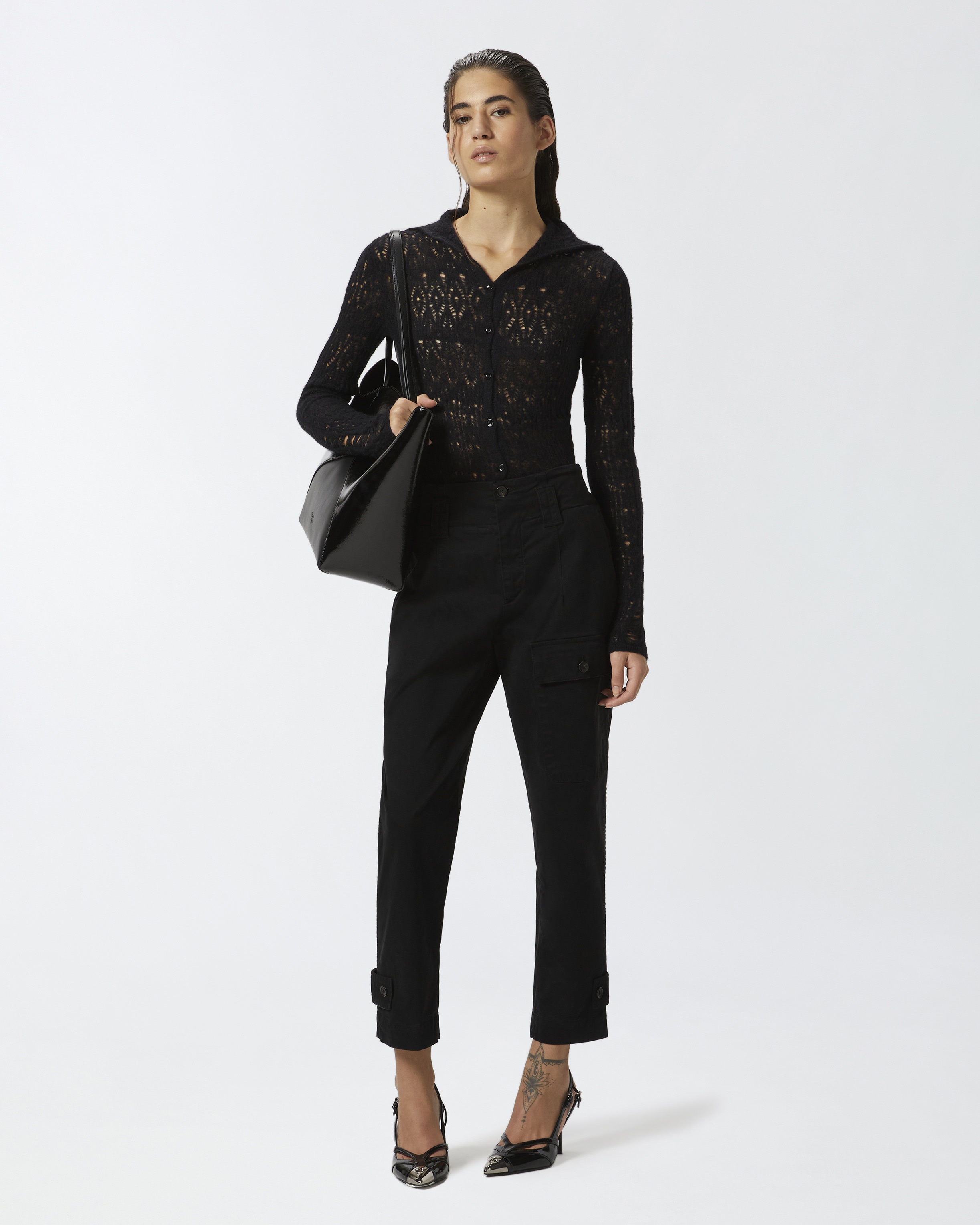 COTTON CARGO TROUSERS WITH POCKETS - 2