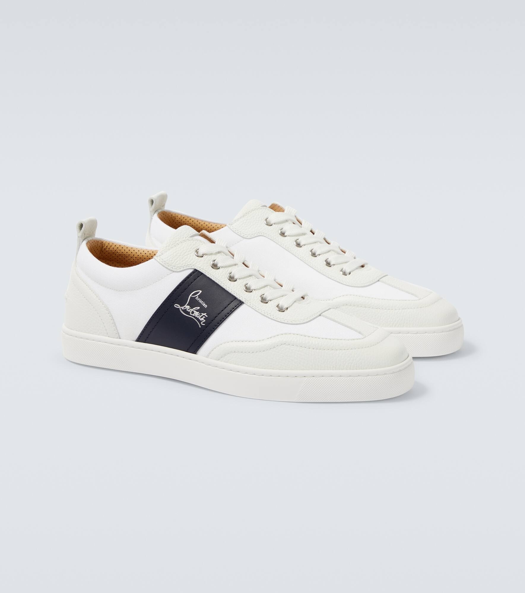 Retero leather and canvas sneakers - 5