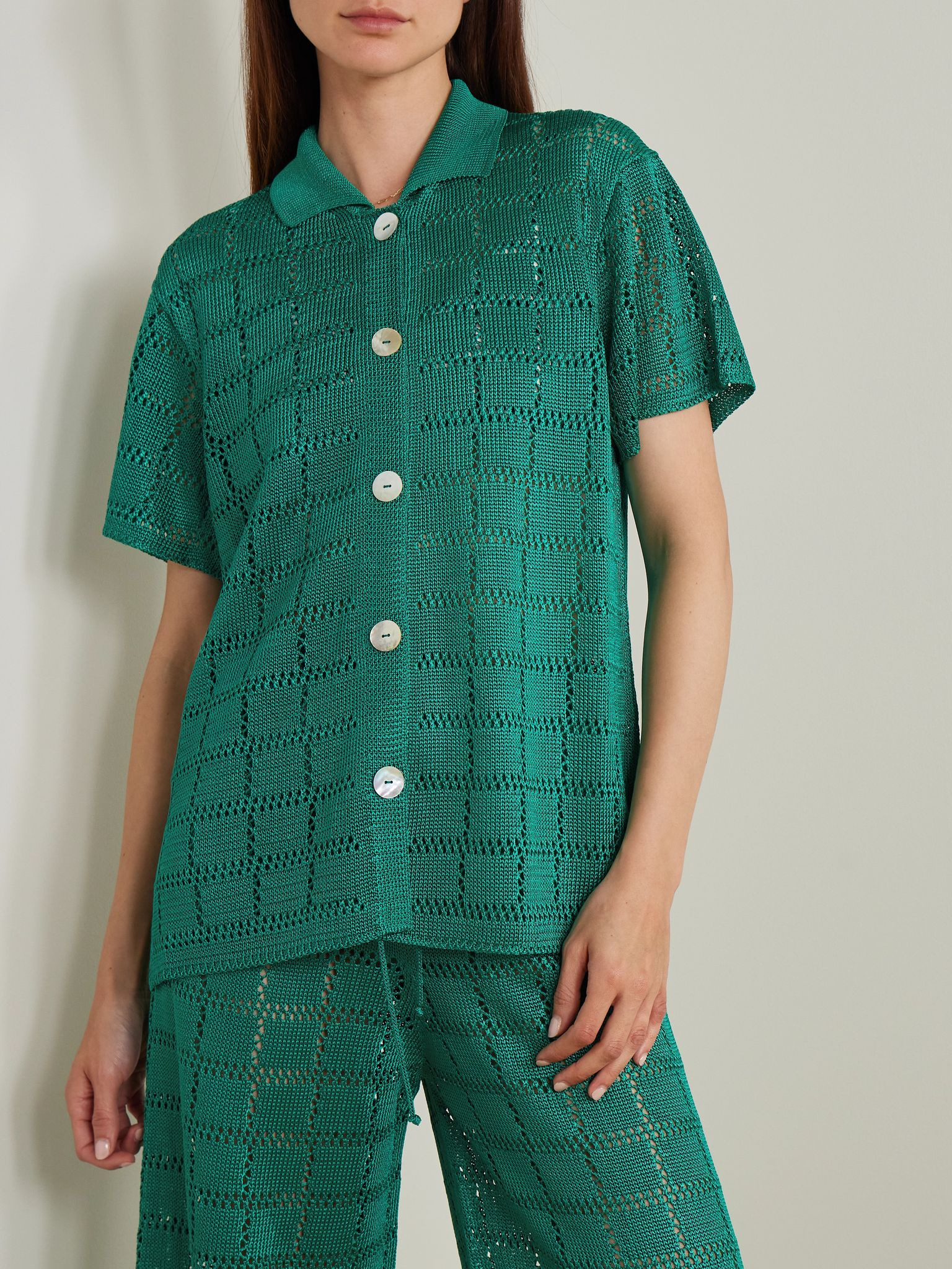 Crocheted shirt Green - 3