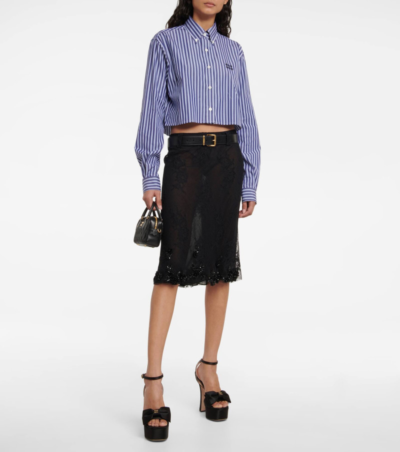 Miu Miu Long-sleeve cropped shirt outlook