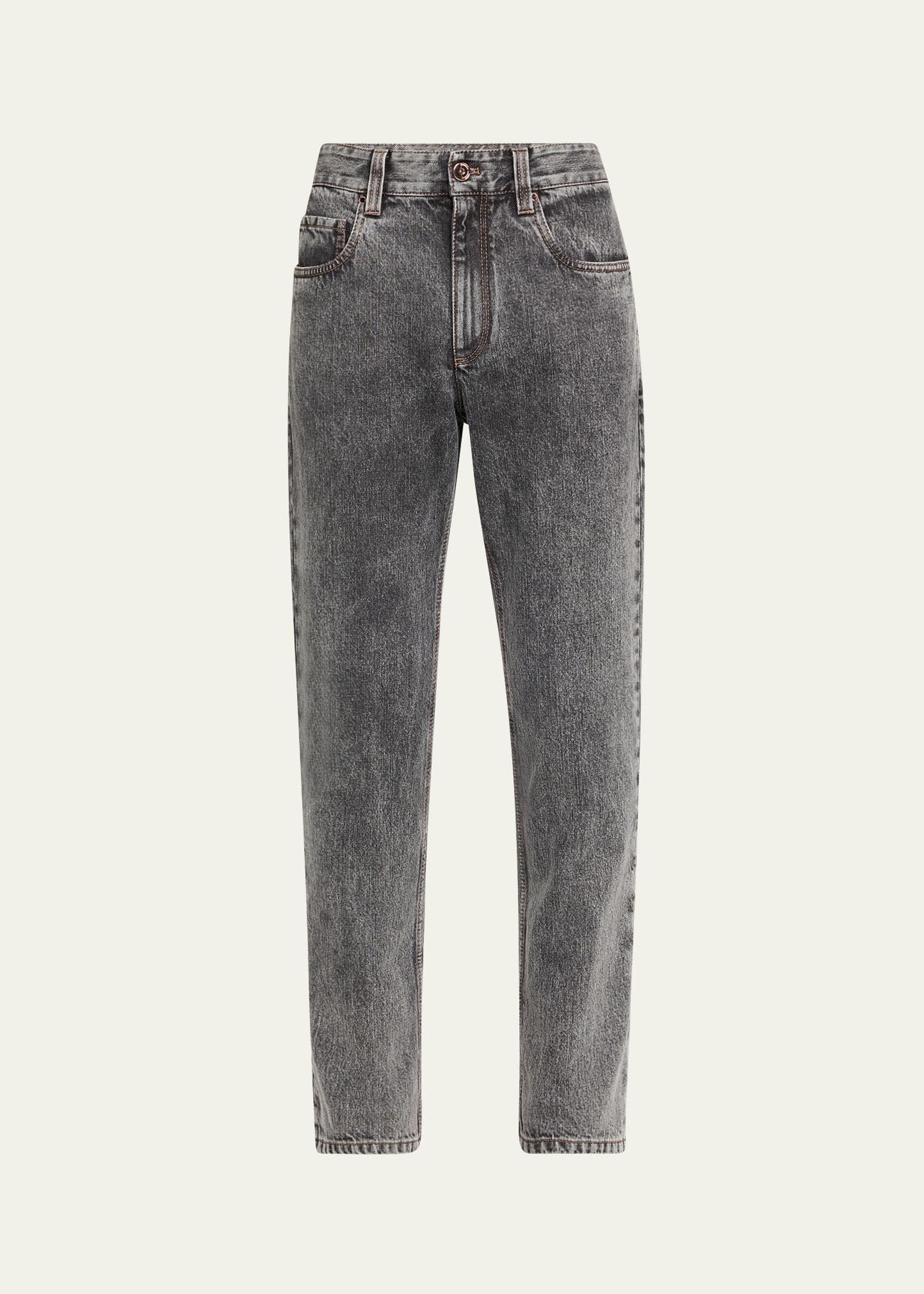Acid-Wash Straight-Leg Ankle Boyfriend Jeans - 1