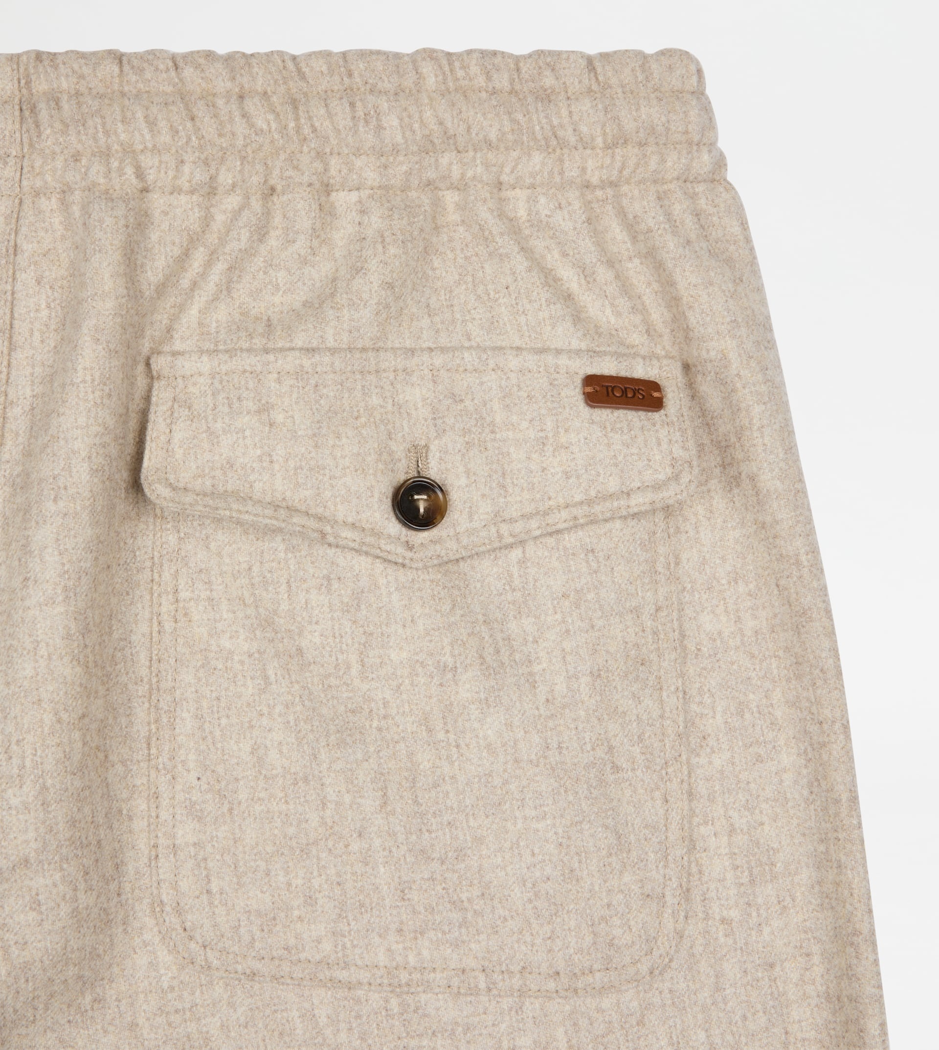 PANTS IN FLANNEL WITH DRAWSTRING - OFF WHITE - 8