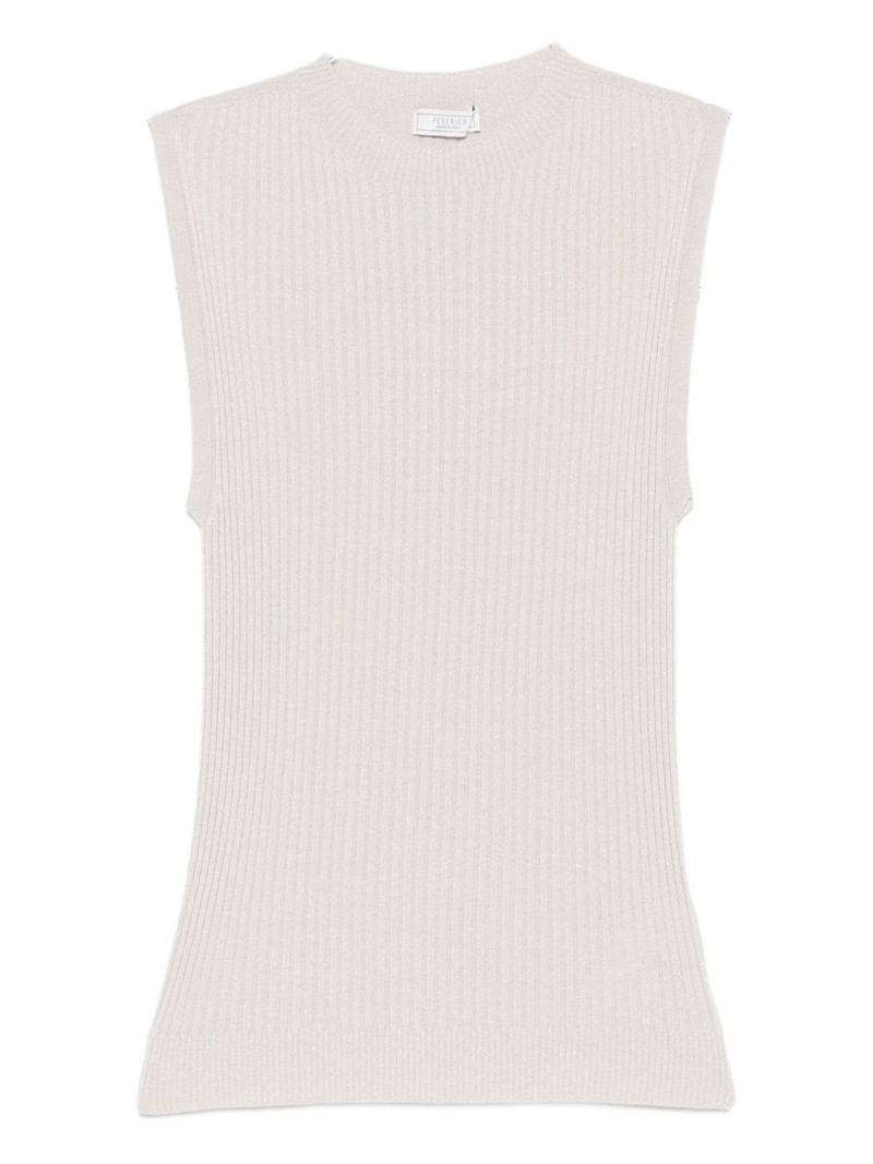 crew-neck ribbed knitted top 1