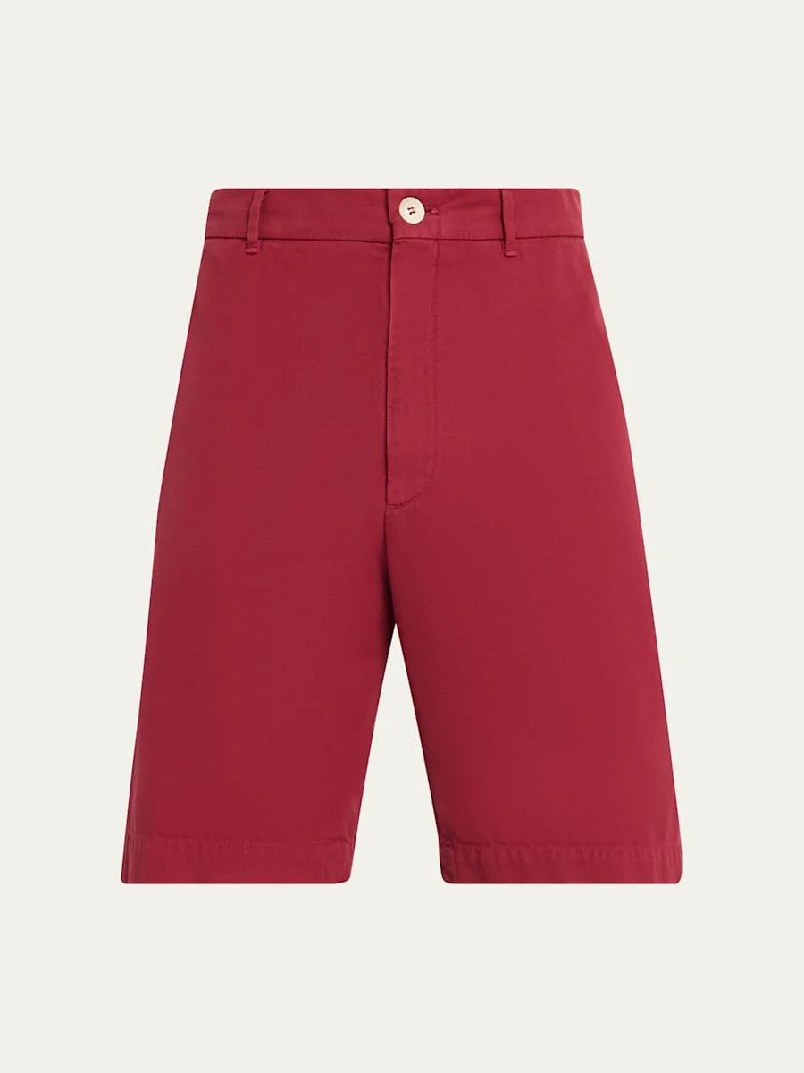 Men's Cotton Gabardine Garment-Dyed Bermuda Shorts - 1