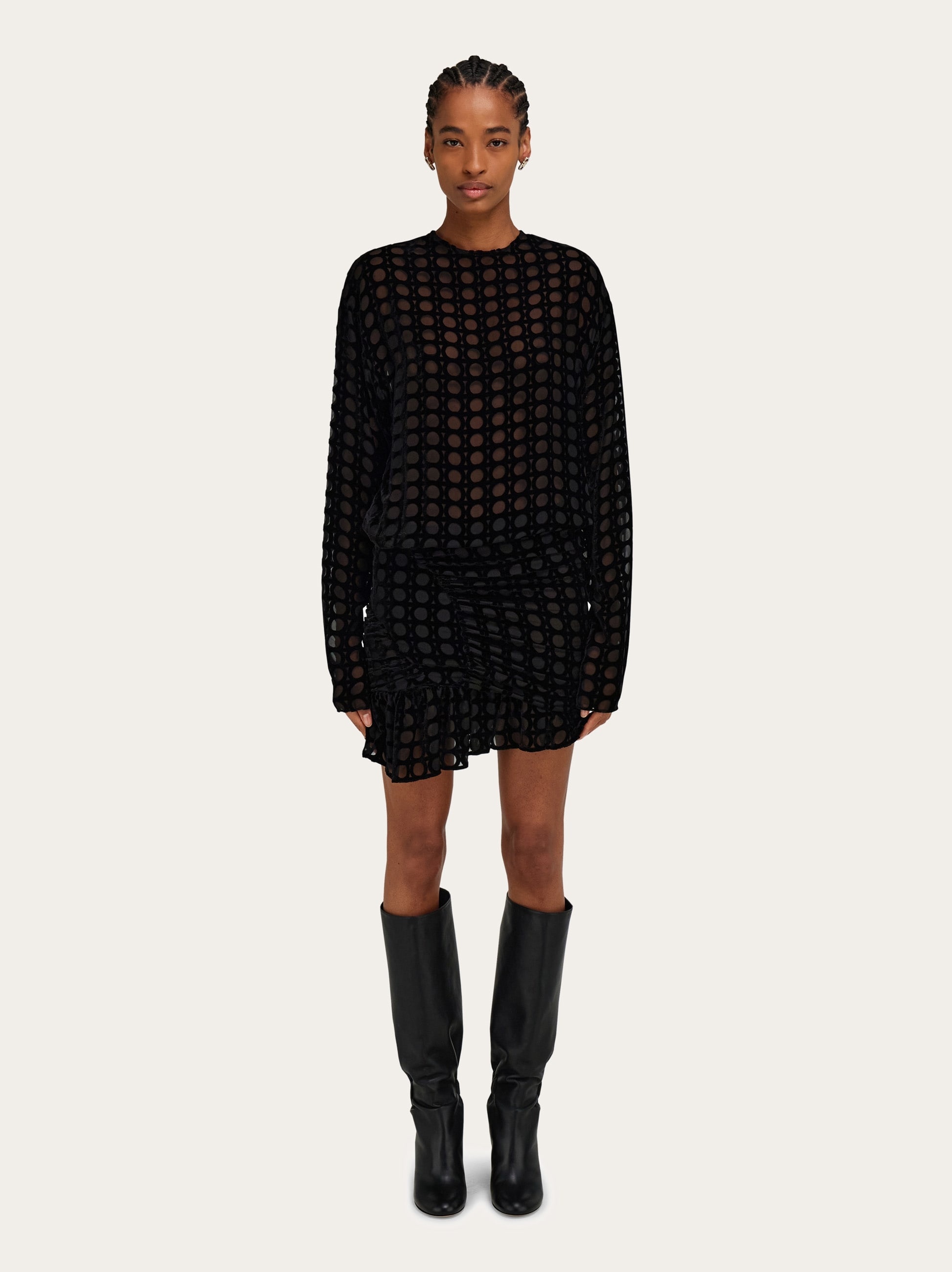Devoré velvet mini dress - 8