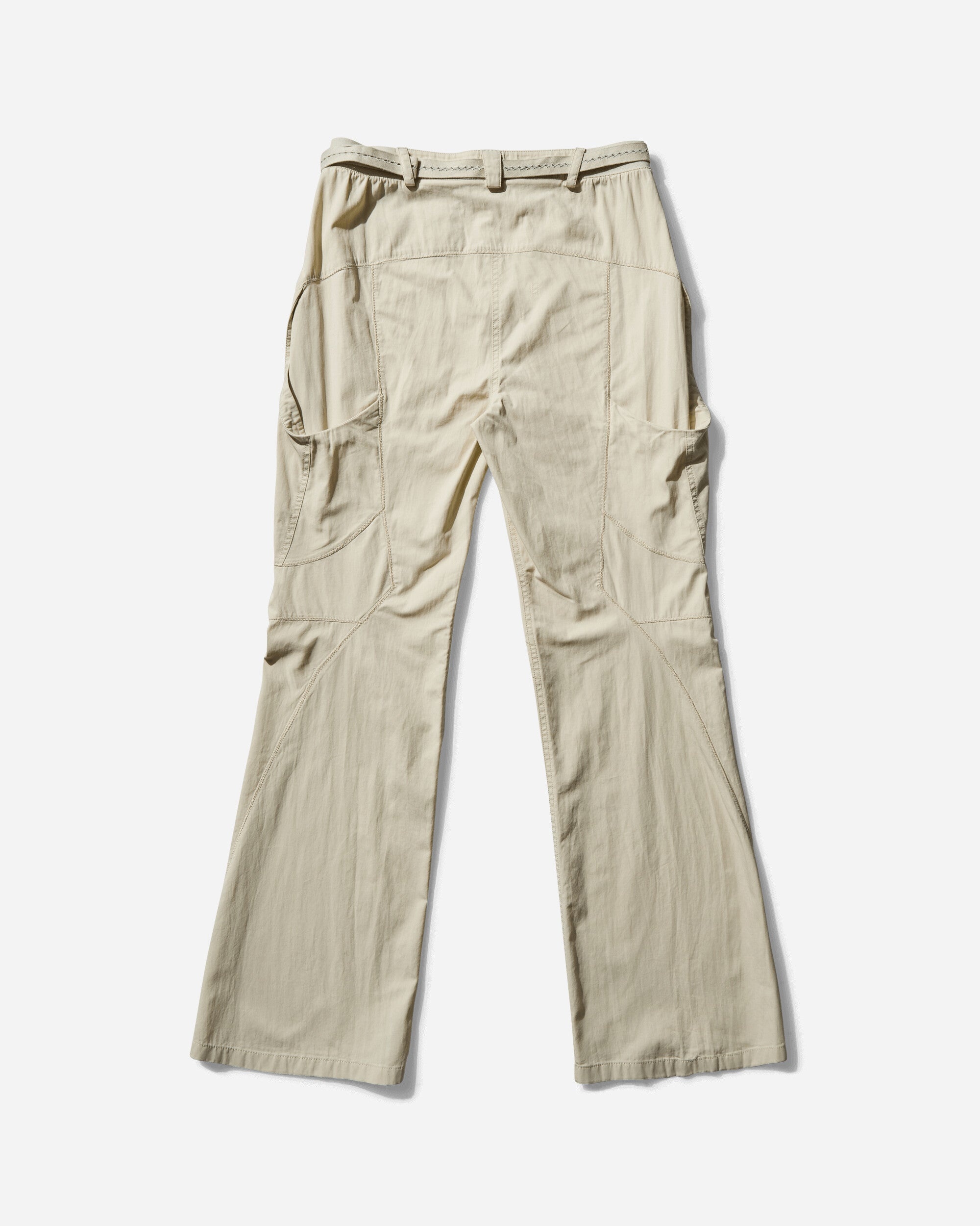 Women's Low-Rise Pants with Belt Ivory - 2