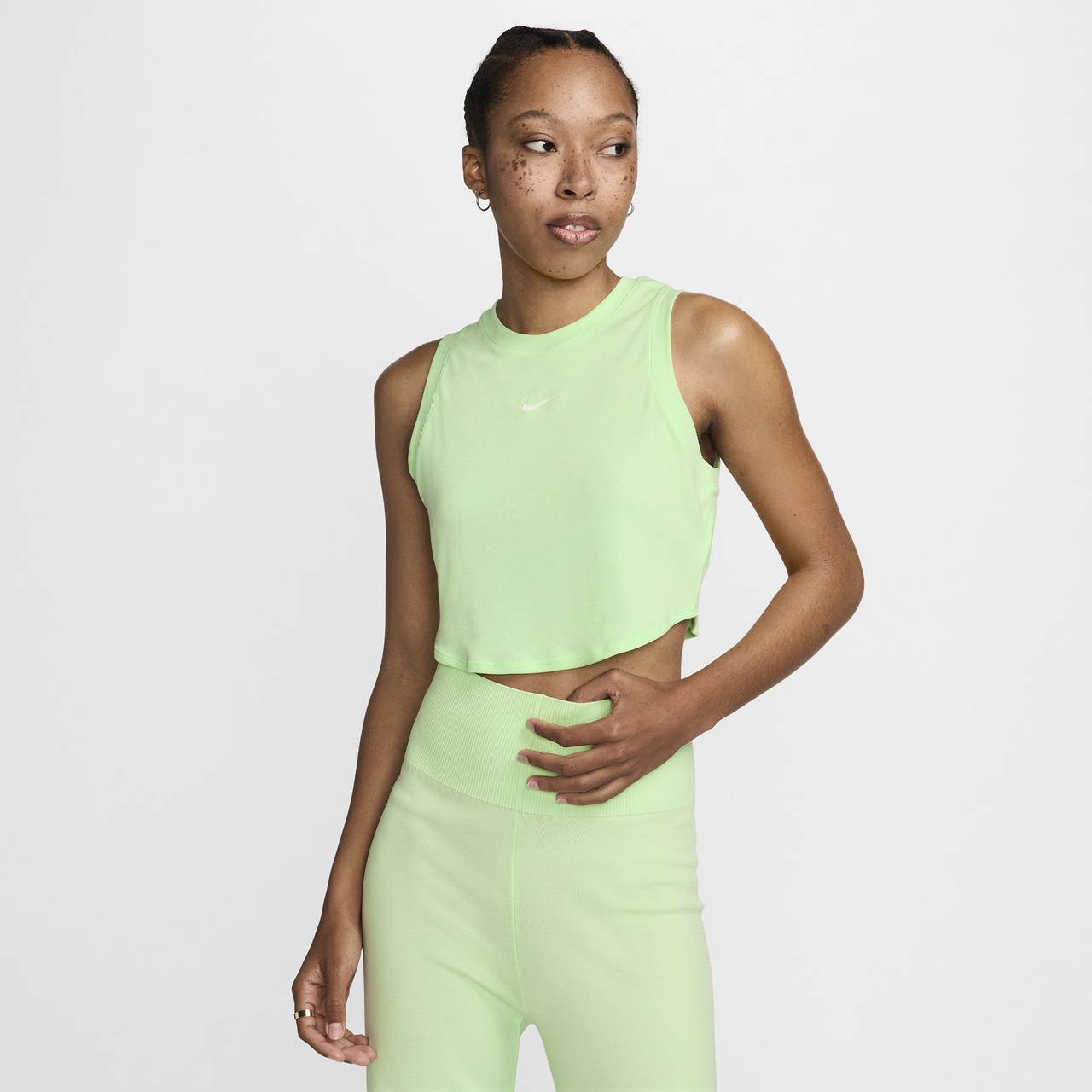 Nike Womens Nike Essential Rib Crop Tank - 1