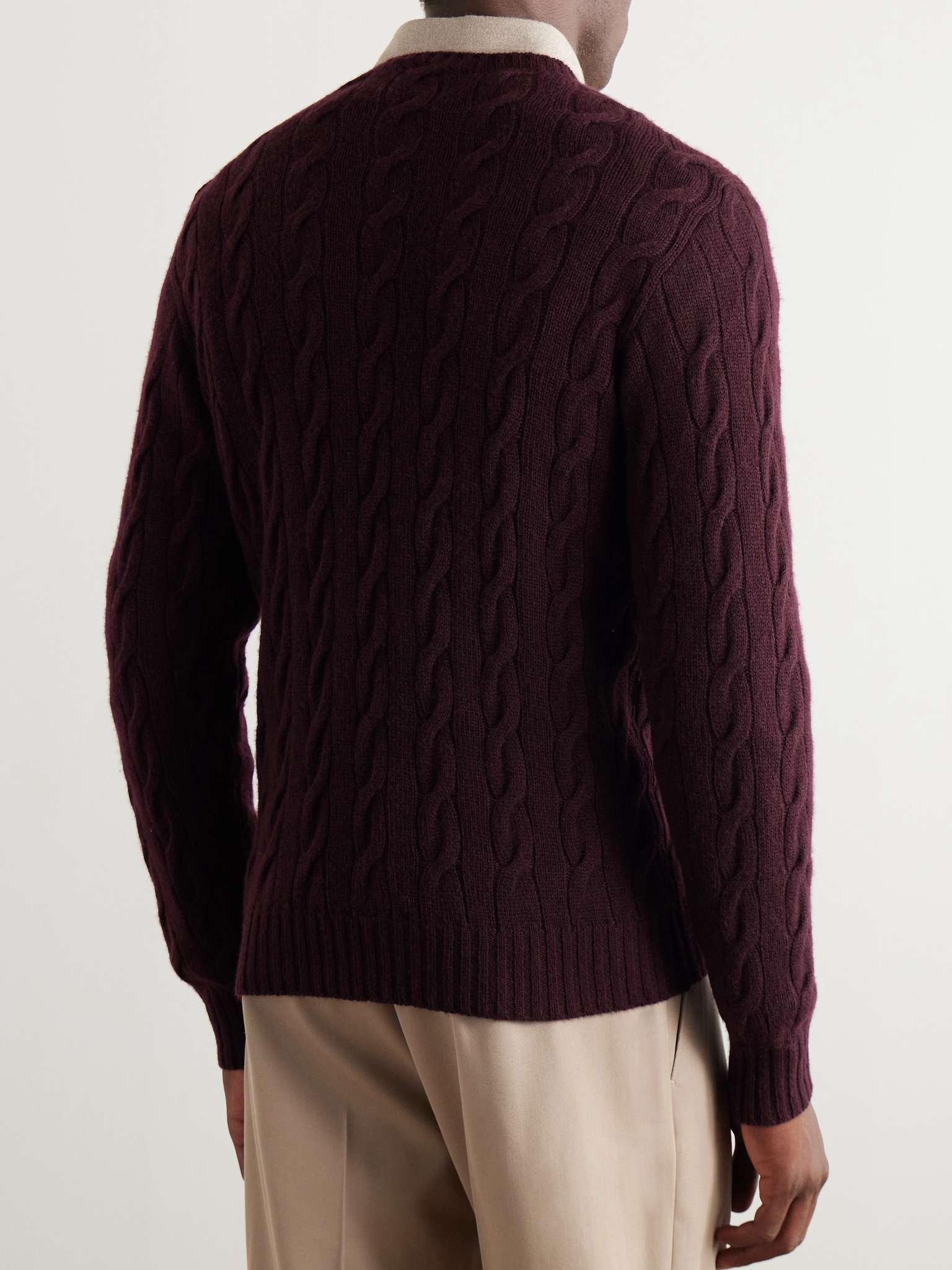 Slim-Fit Cable-Knit Cashmere Sweater - 4