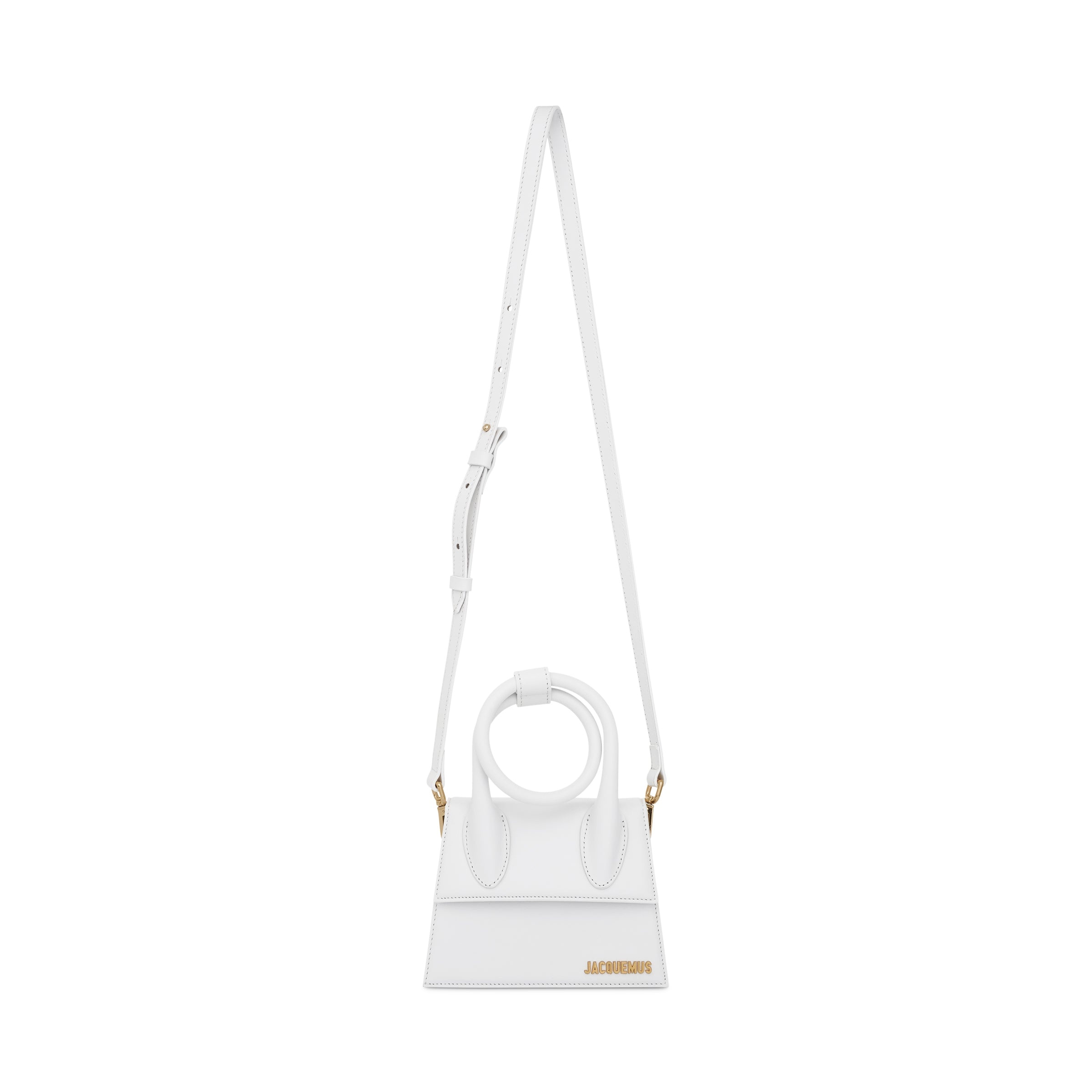 Le Chiquito Noeud Leather Bag in White - 5